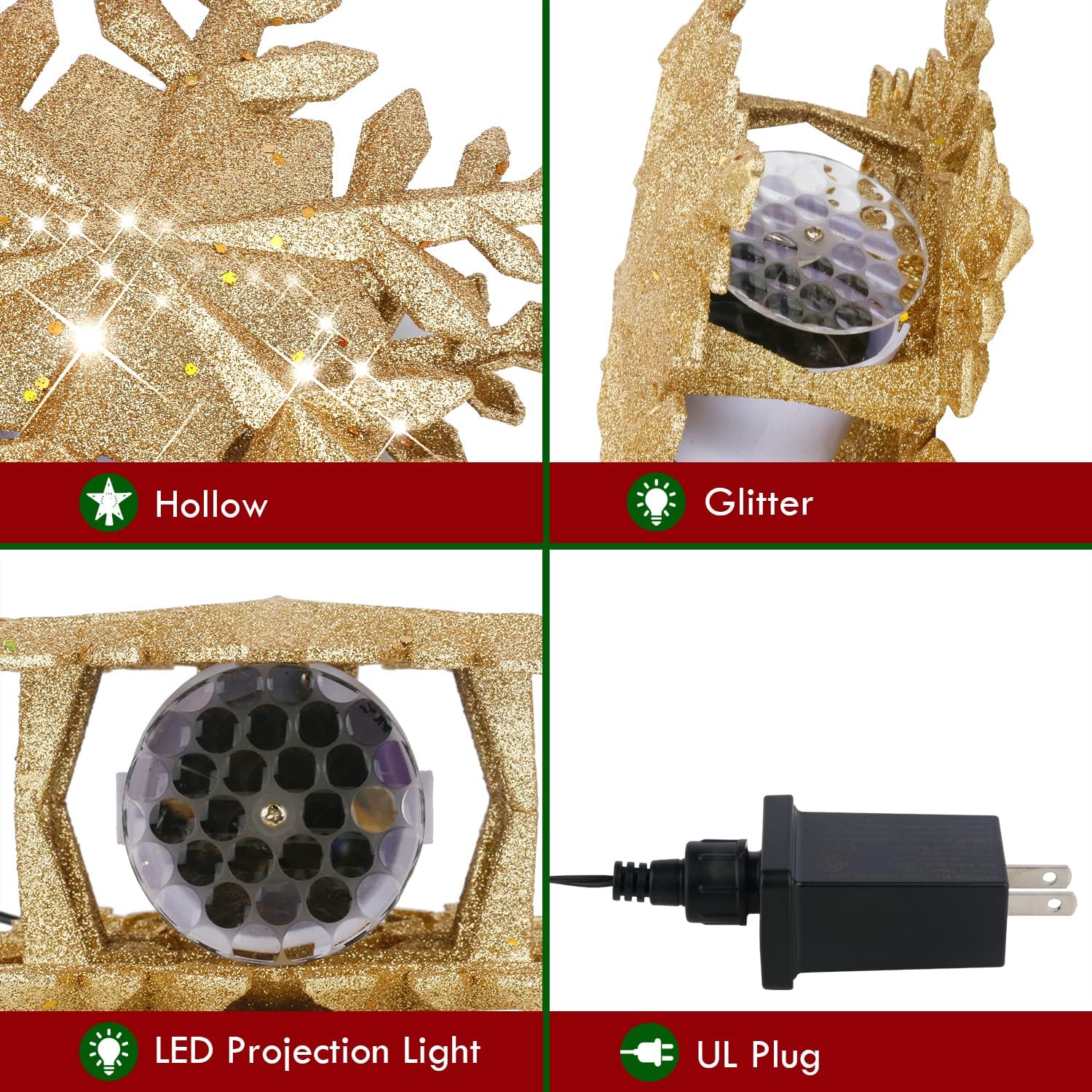 Buy Christmas Tree Topper Lighted, Tree Topper with Rotating LED