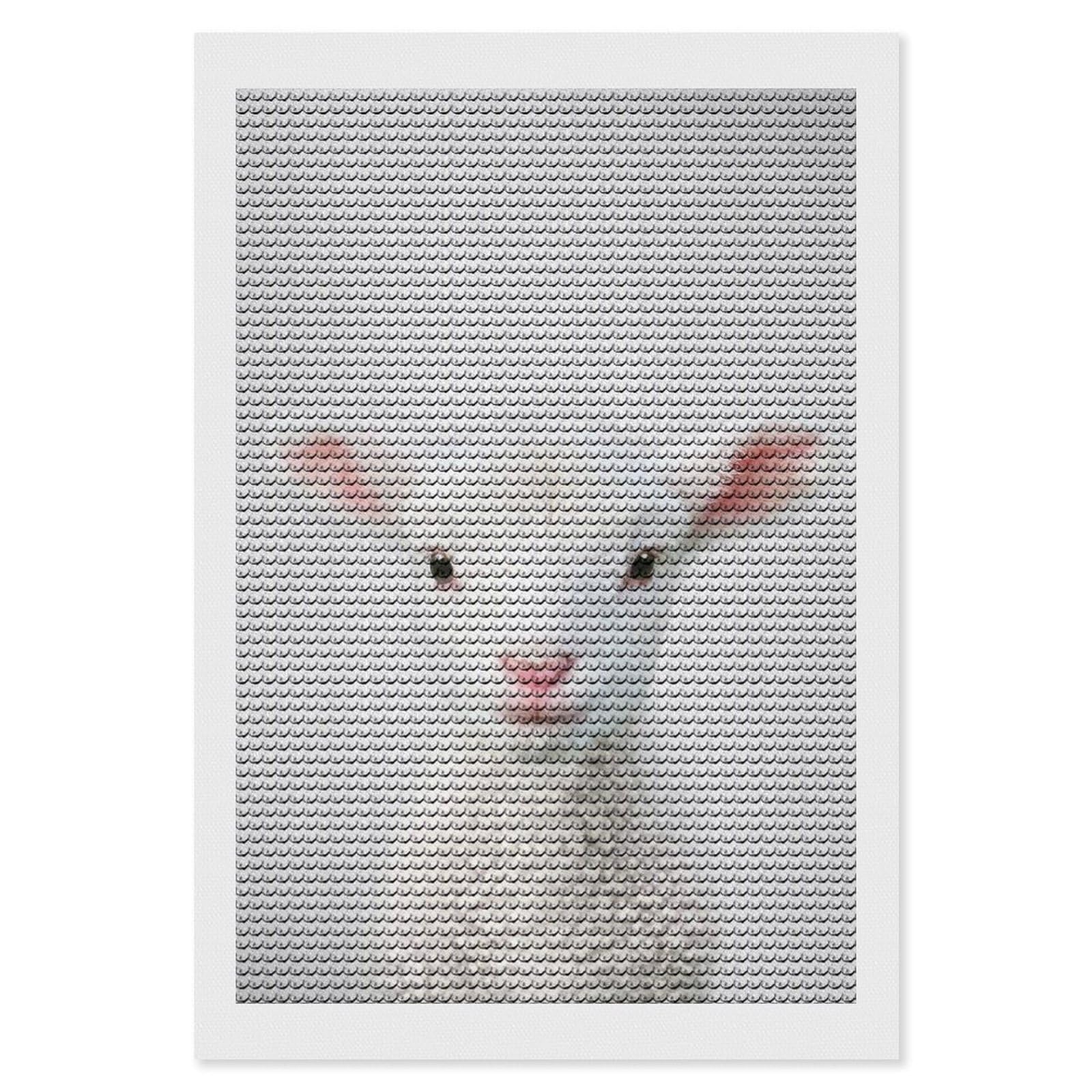 Junmoney Lamb Colorful Diamond Art Canvas 8"x12", for Adults, Pleasing Wall Art Project, Modern Decor, Gift Idea, Nice Detail and Sparkle