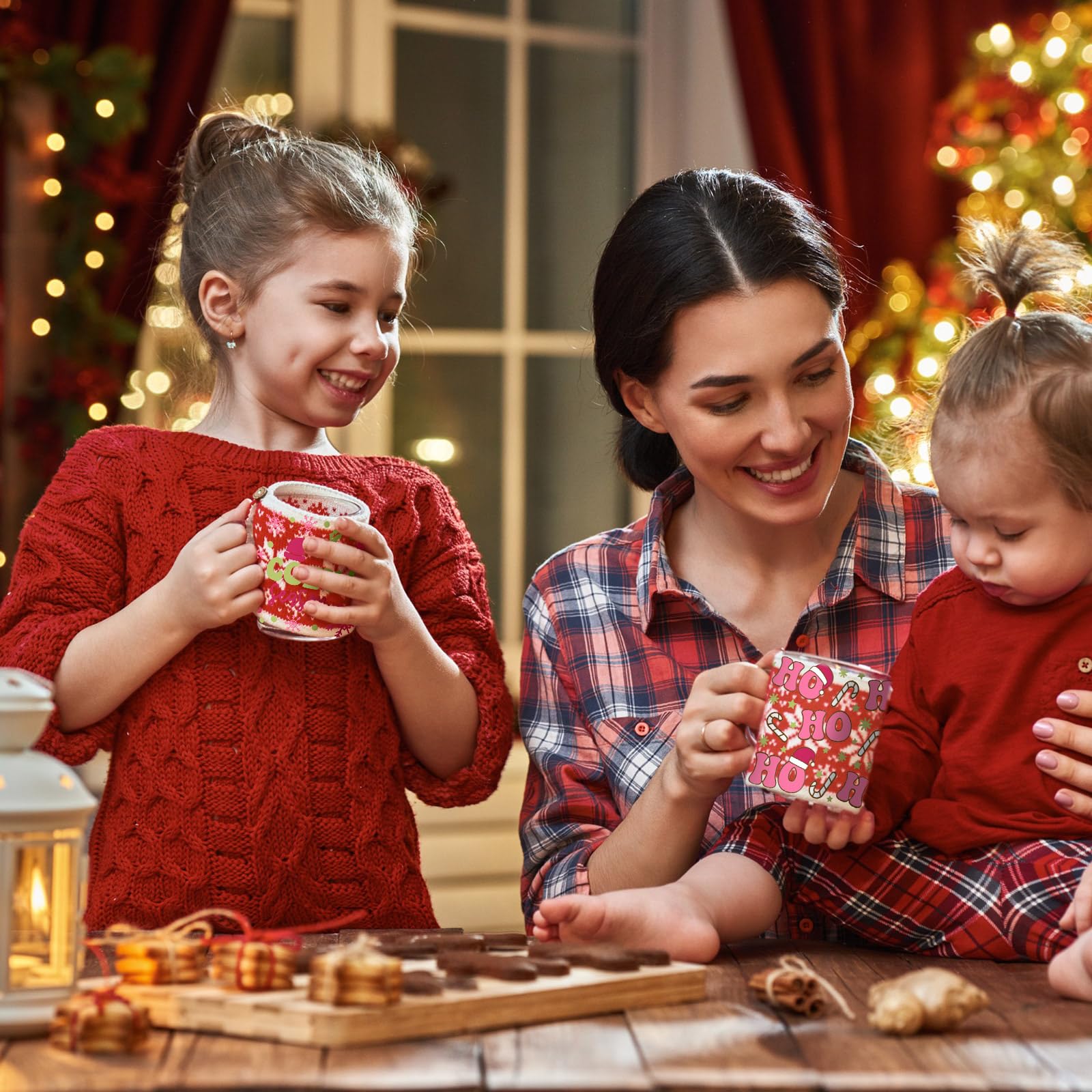 12-Piece Christmas Gnome UV DTF Cup Wraps | Glitter Flower Transfer Stickers For Glass & Tumblers