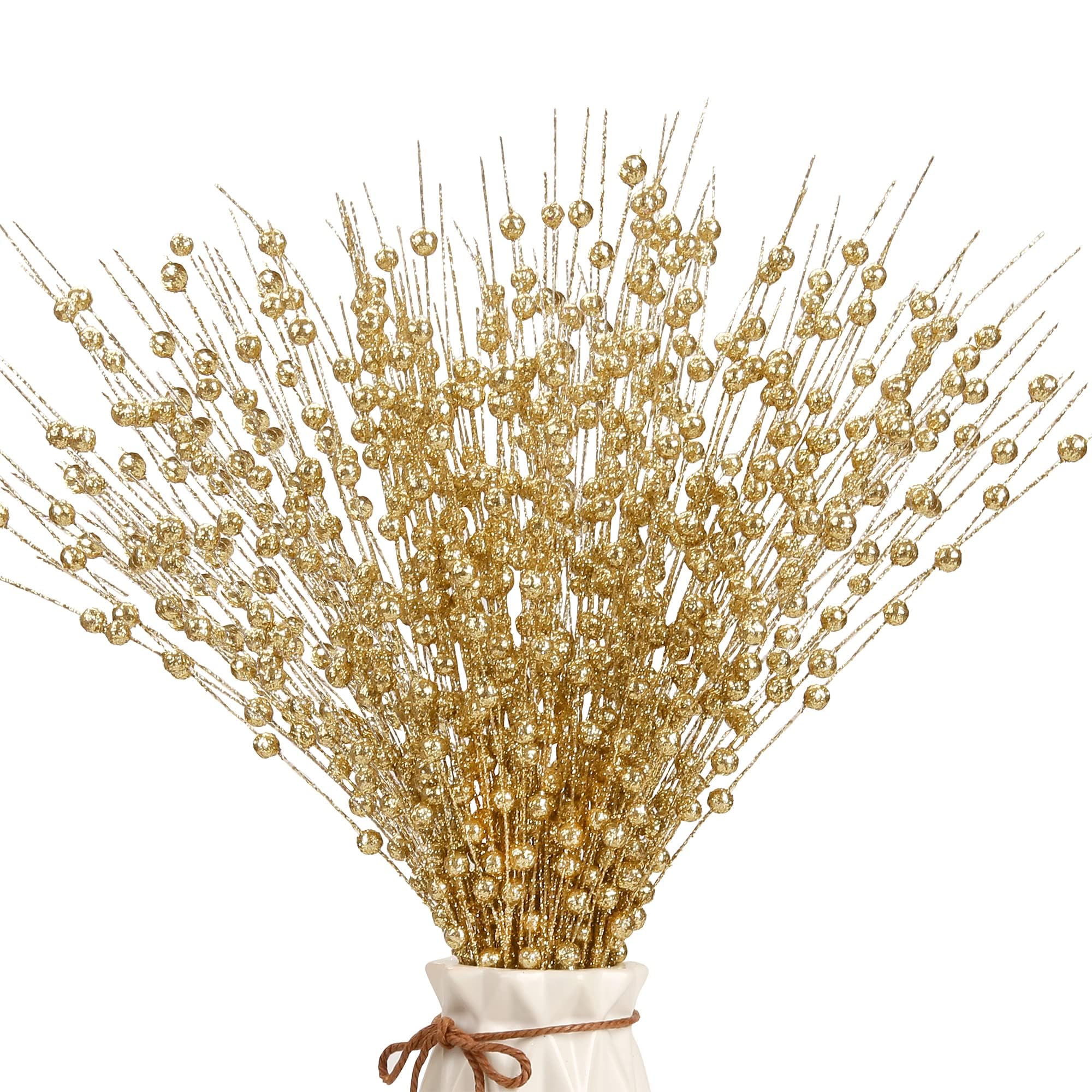 Sponsored Ad – 12 Pcs Artificial Berry Stems, Glitter Berry Stem Decorations, Sparkling Christmas Tree Picks Artificial Berry Stem Ornaments for Christmas Tree Wreath Gift Vase Home Decor Party (Gold)