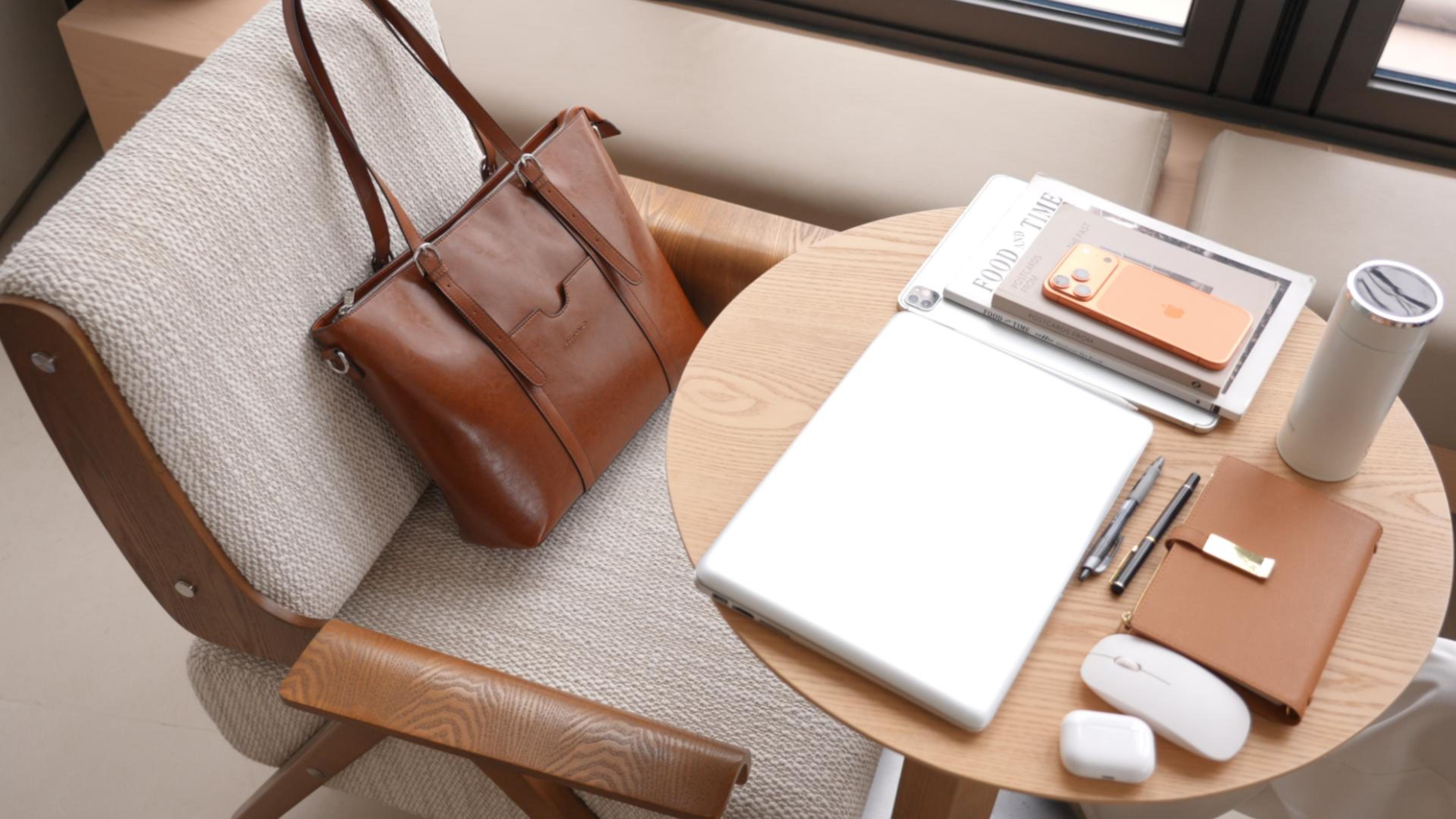 Amazon.com: BOSTANTEN Leather Laptop Bag Work Tote for Women