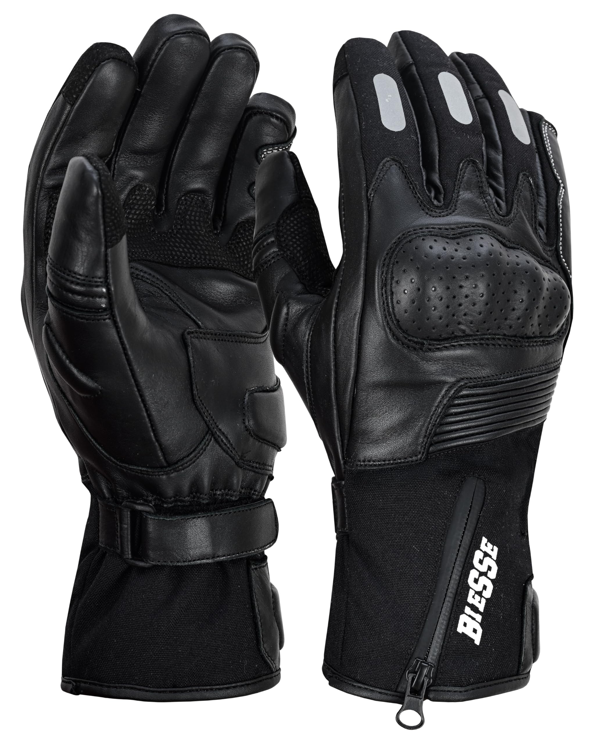 BI ESSE Gants de moto d'hiver pour homme femme pouce écran tactile gants de moto imperméables et coupe-vent protection légère et chaude pour moto, cyclisme, équitation, ATV