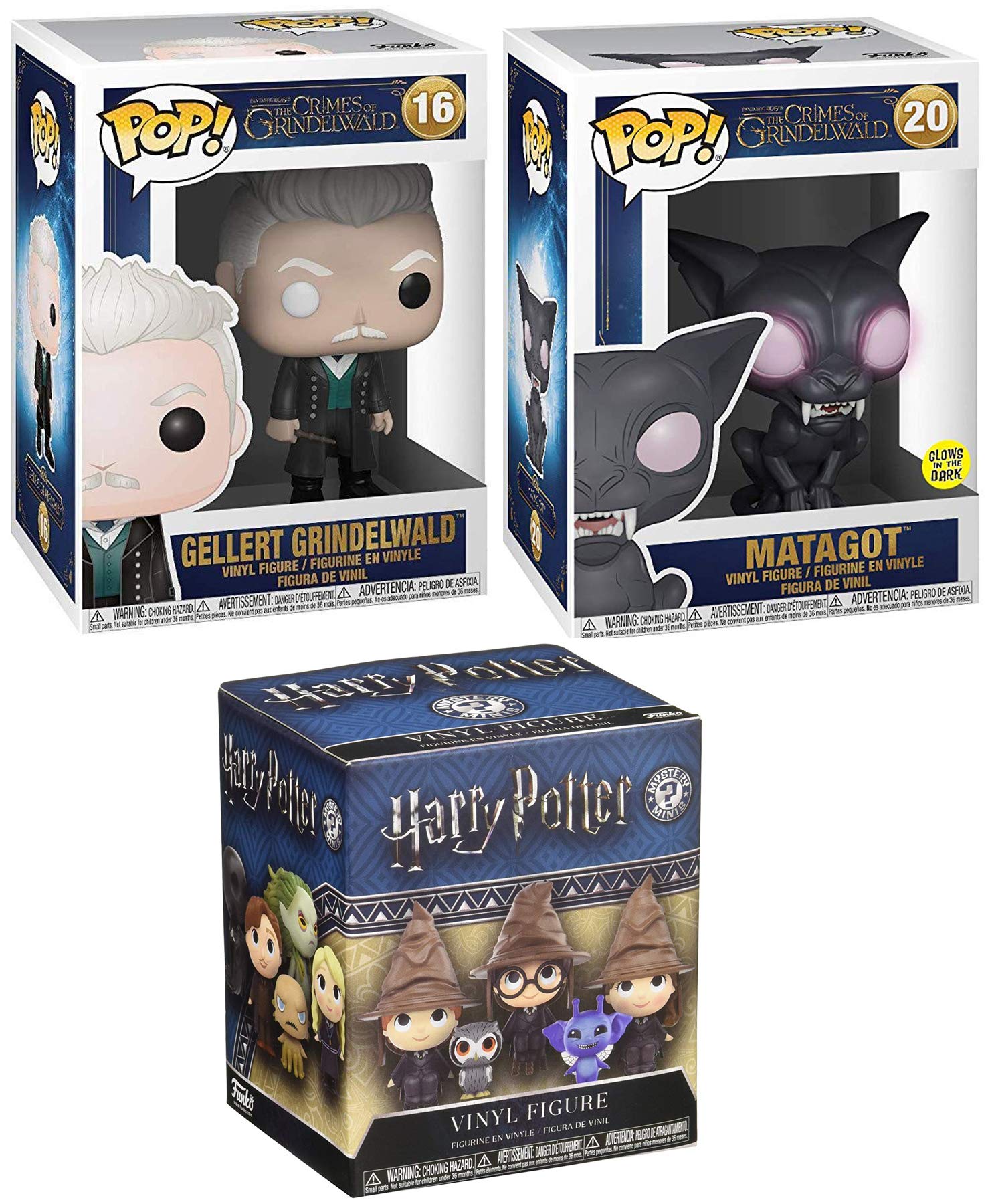 Favorite Magic Pack Harry Potter Mystery Minis Blind Box Character Figure Bundled with Pop Movies: Fantastic Beasts 2 The Crimes of Grindelwald with Fantastic Beasts 2 - #20 Matagot (Glow) 3 Items