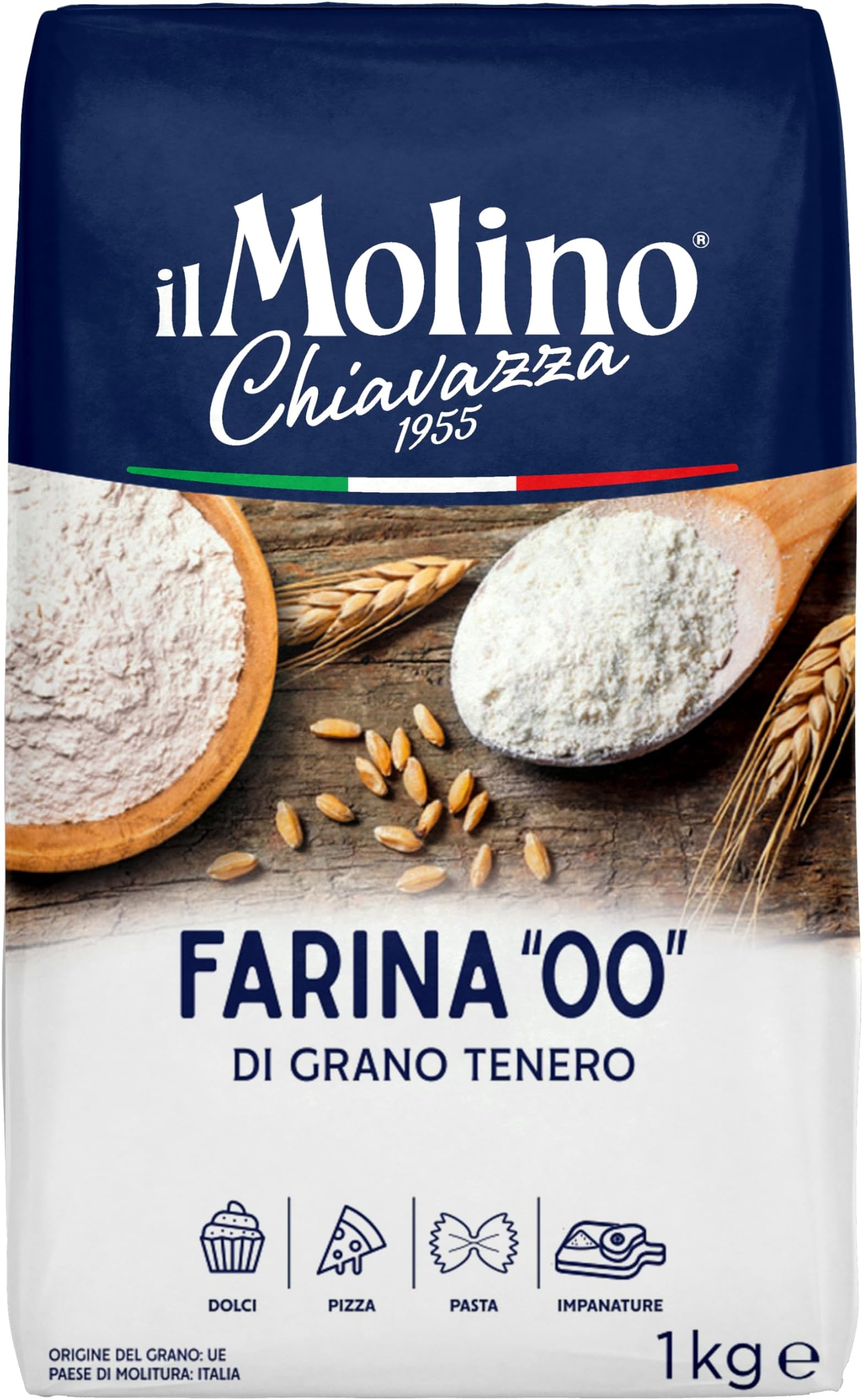 il Molino Chiavazza Type 00 Soft Wheat Flour 1kg - Multipurpose Flour | Ideal for Cakes, Breads, Pizza & Fresh Pasta
