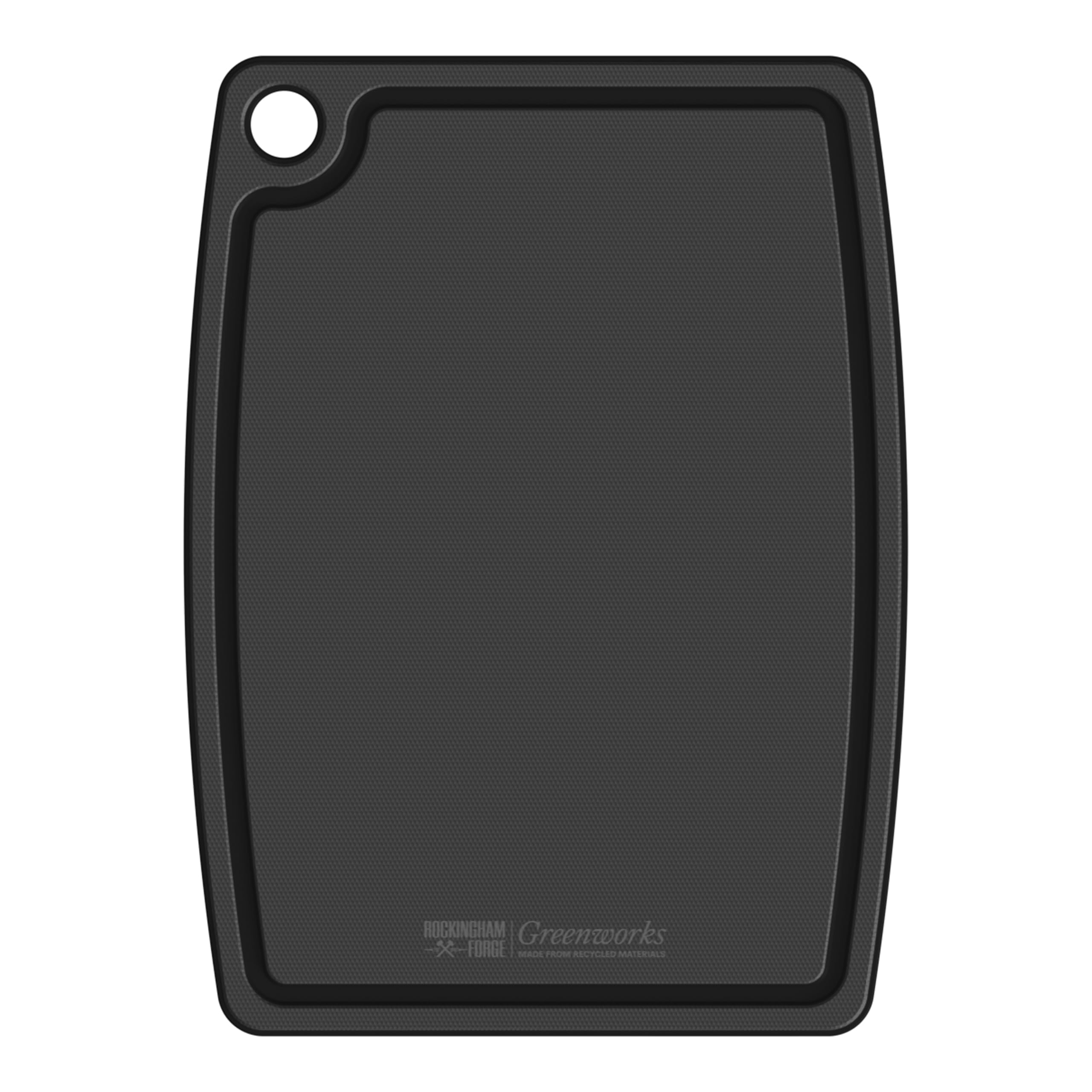Rockingham Forge Greenworks Chopping Board Recycled Plastic 37x28cm - Black, BPA Free Cutting Board, Dishwasher Safe & Heat Resistant