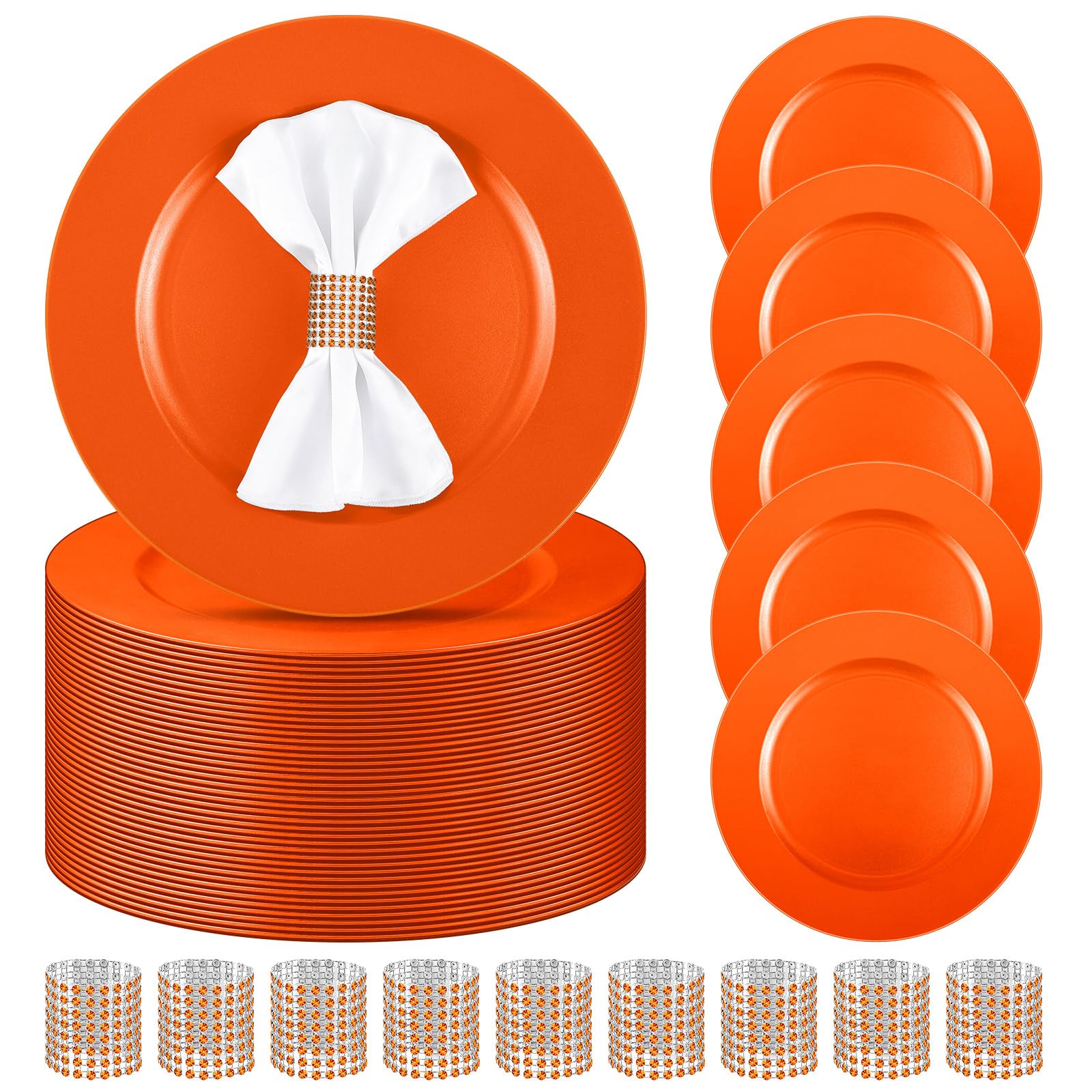 Tanlade 100 Pcs Charger Plates Set Bulk Include 50 Plastic Plate