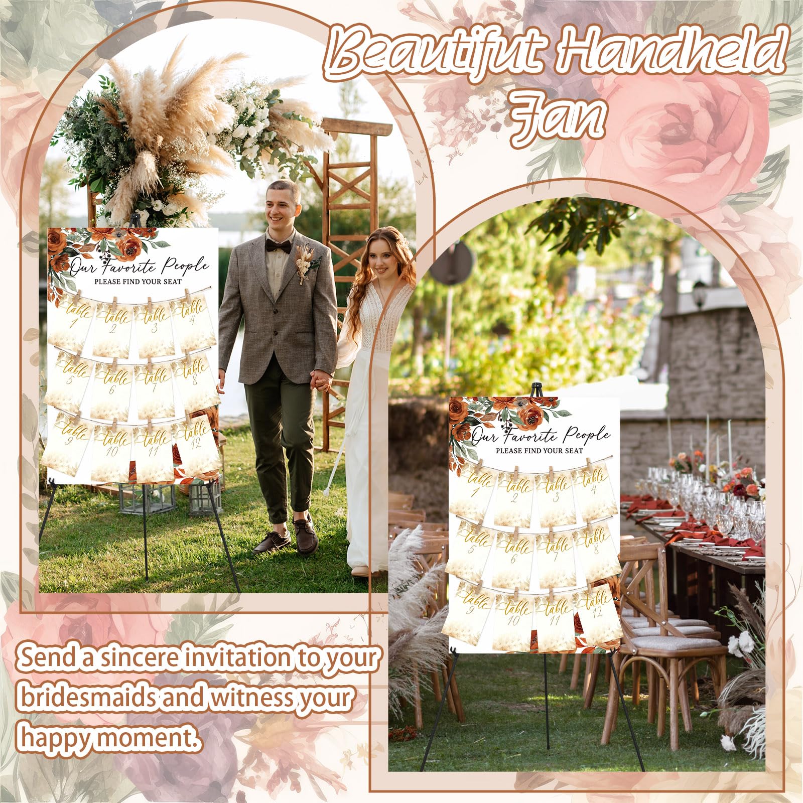 Amazon.com: Pinkunn Terracotta Floral Wedding Seating Chart with