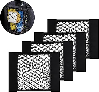 4 Pieces Car Boot Organiser Velcro, Stretchy Car Boot Organiser with 2 Installation Methods, Universal Car Organiser, Boot Bags, Suitable for Car, Truck, SUV, Van (30 x 25 cm/4 Pieces)