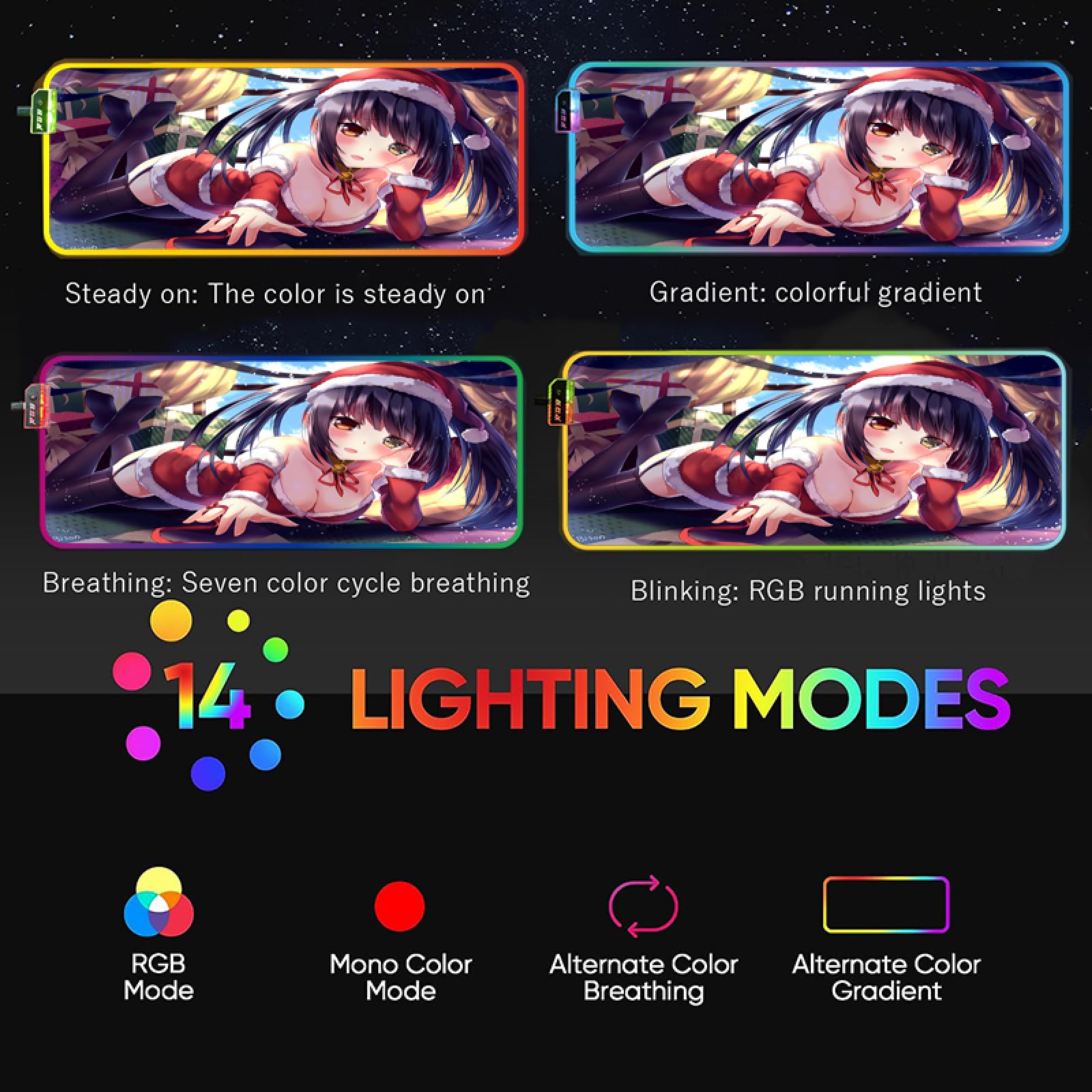 Amazon.co.jp：マウスパッド 大型 アニメ RGB ゲーミング マウスパッド