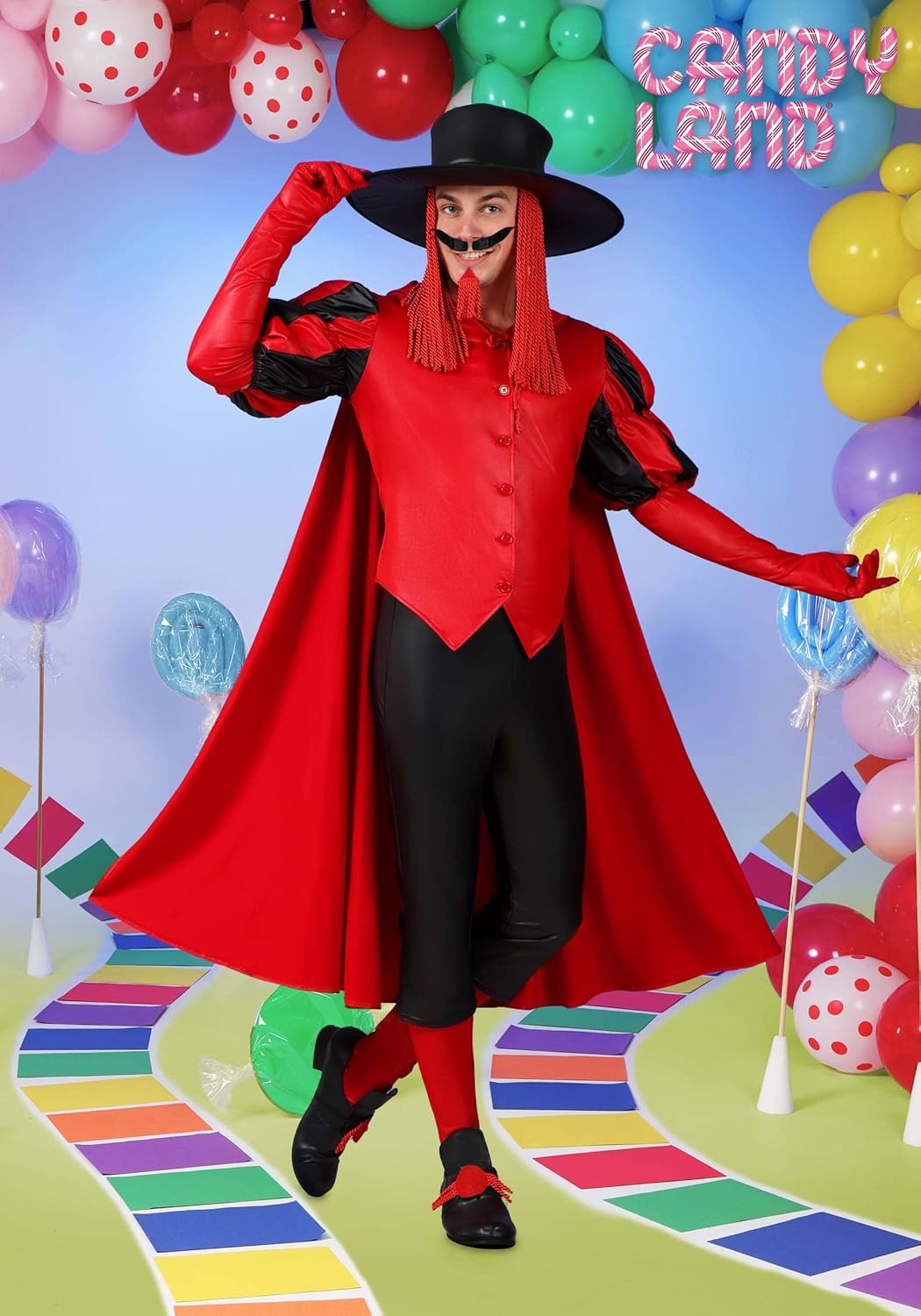 Men's Lord Licorice Halloween Costume | Complete Outfit with Jacket, Pants, Hat, and Accessories for Themed Parties & Events - Image 2