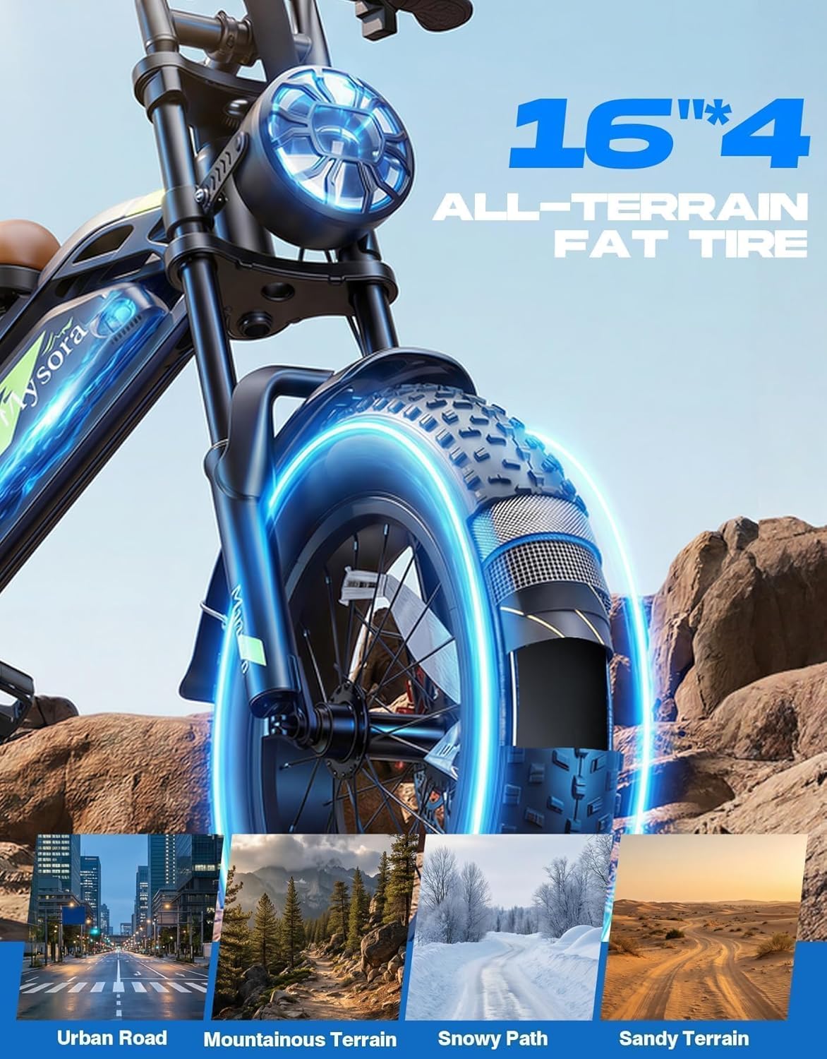 1000W Electric Bike for Adults,48V 15.6Ah e Bikes for Adults Electric,28MPH Top Speed,24-50 Mile Range,16”x4” Fat Tire Ebikes,Double Shock Absorber,Dual Disc Brakes,UL TUV Certified