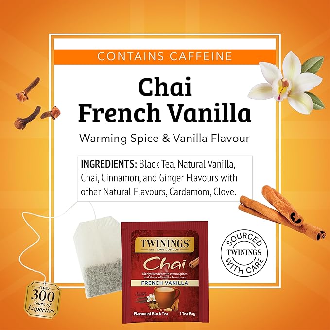 Té Negro French Vanilla Chai 20 Saquitos miniatura 4