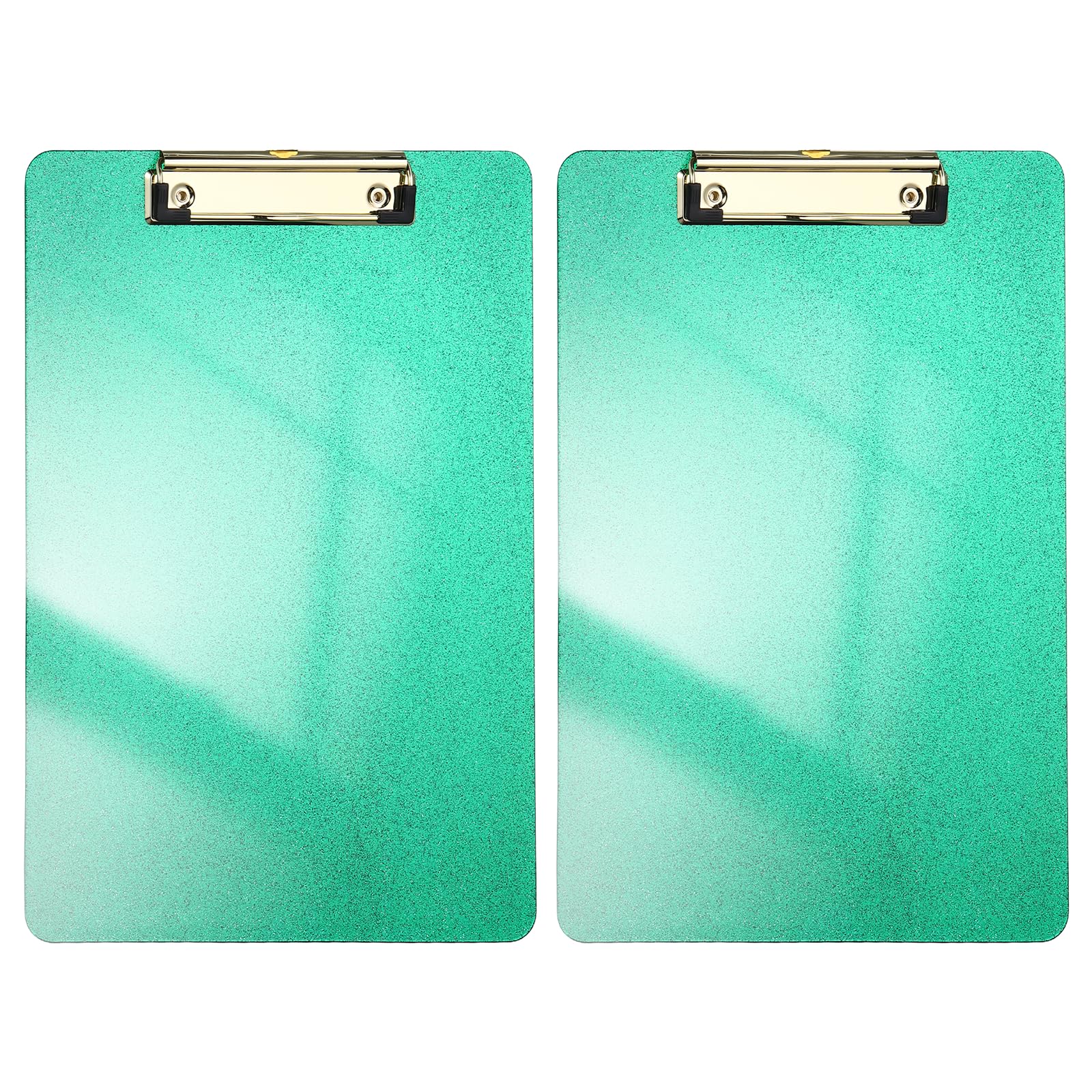 PATIKIL 2 Pcs Plastic Clip Boards, A4 Size Glitter Green Stylish Clip Boards Glitter Design Cute Clipboards Office Supplies for Restaurant Shop Store Note Memo Card Sign Holder