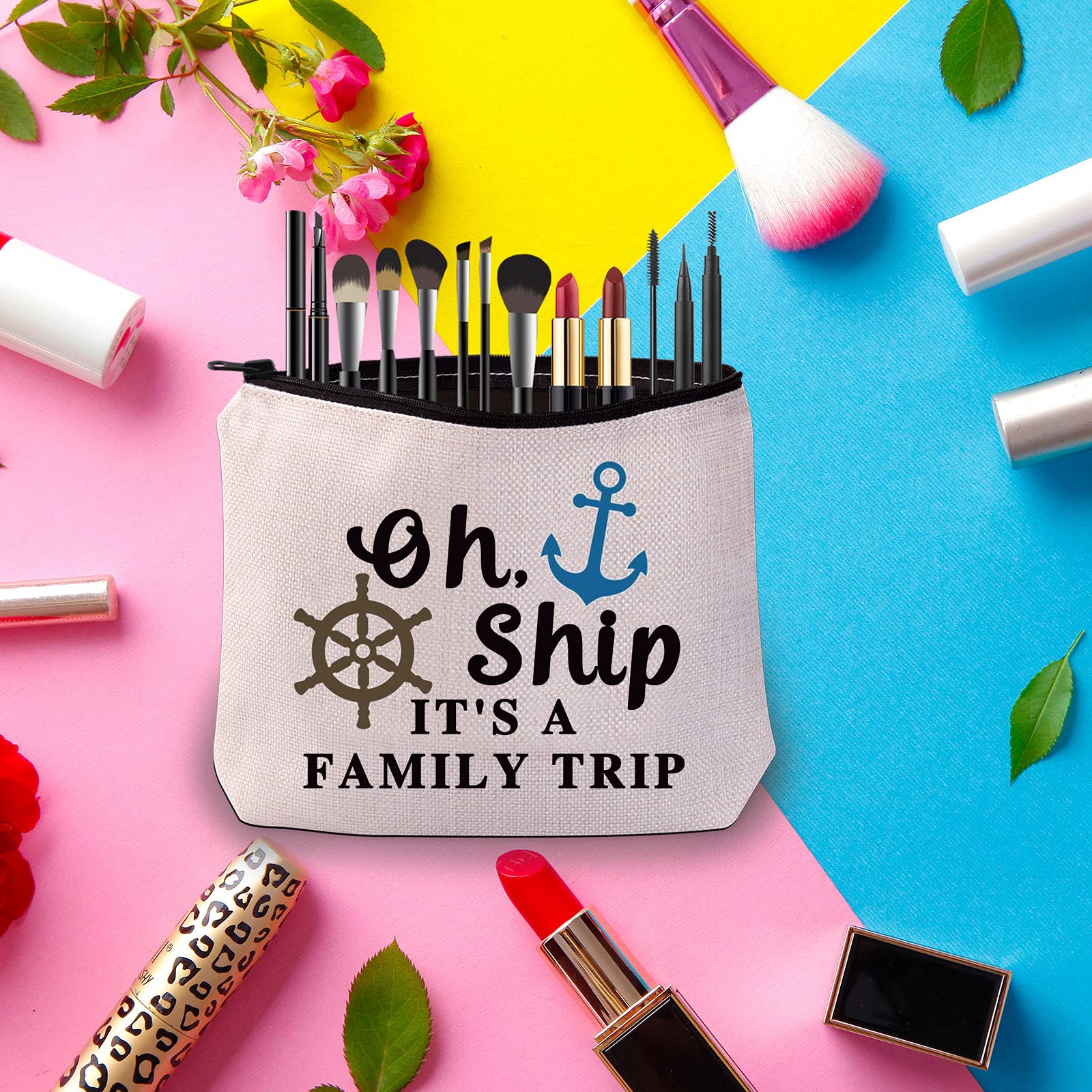 PWHAOO Family Vacation Summer Vacation Cruise Gifts Boating Gifts Oh Ship It's A Family Trip Storage Bag (Family Trip B)