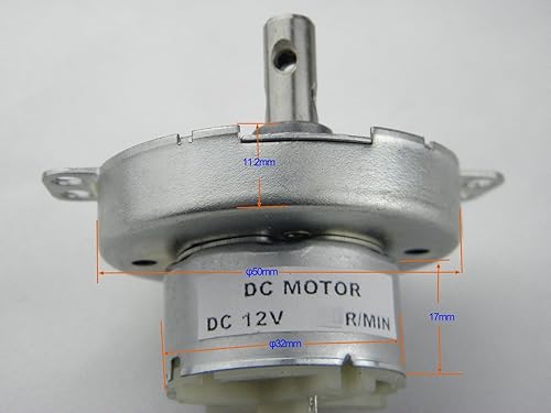 Miniatura 36 de CHANCS JS-50 12V DC 2RPM Motor de velocidad lenta CW/CCW Gear Motor eléctrico cepillado Mini DC Gear Motor