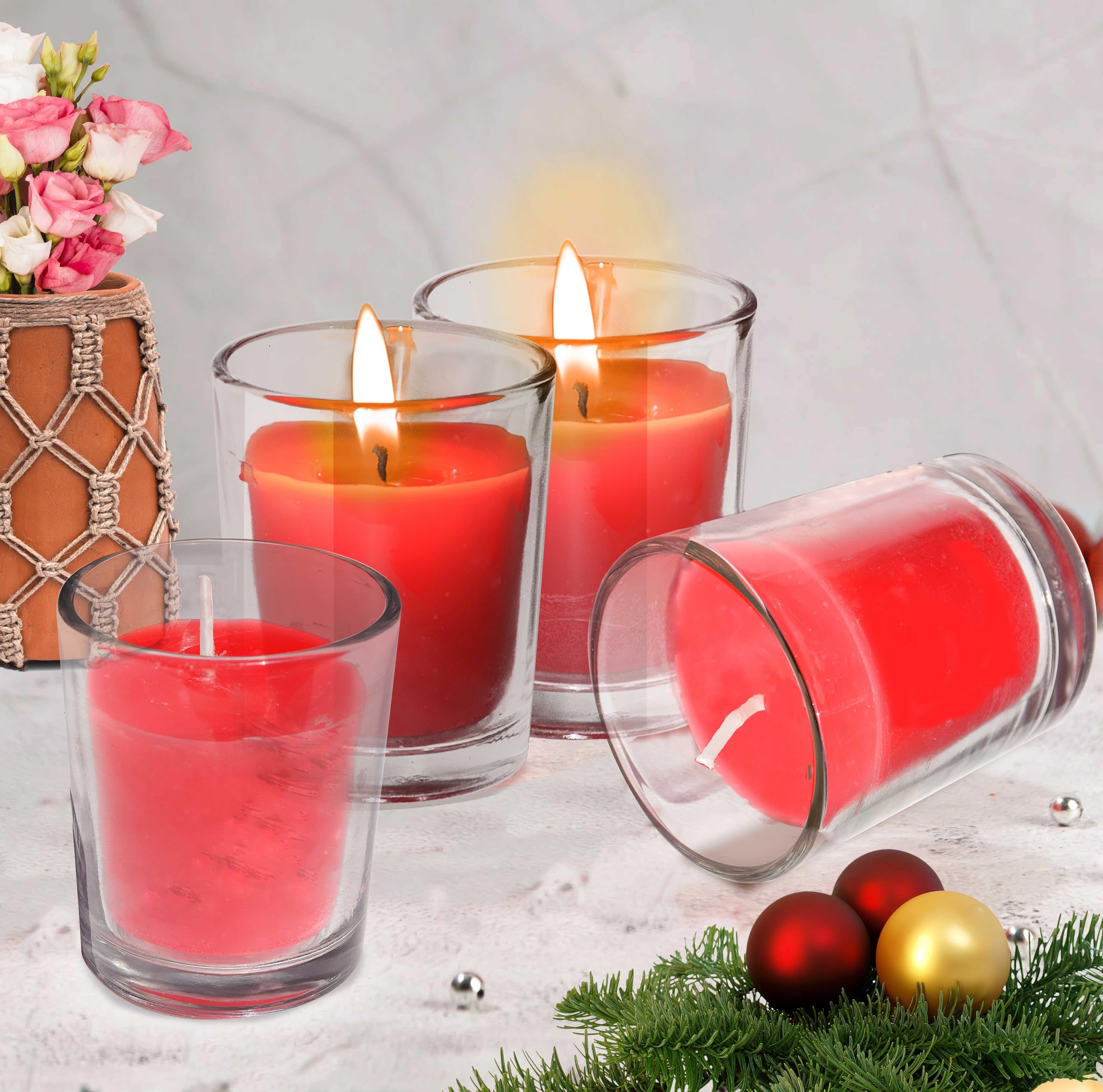 Pure Source India Votive Glass Scented Wax Candle Big Size Candles