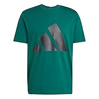 Adidas Homme Essentials Big Logo Single Jersey Tee, Collegiate Green/Black