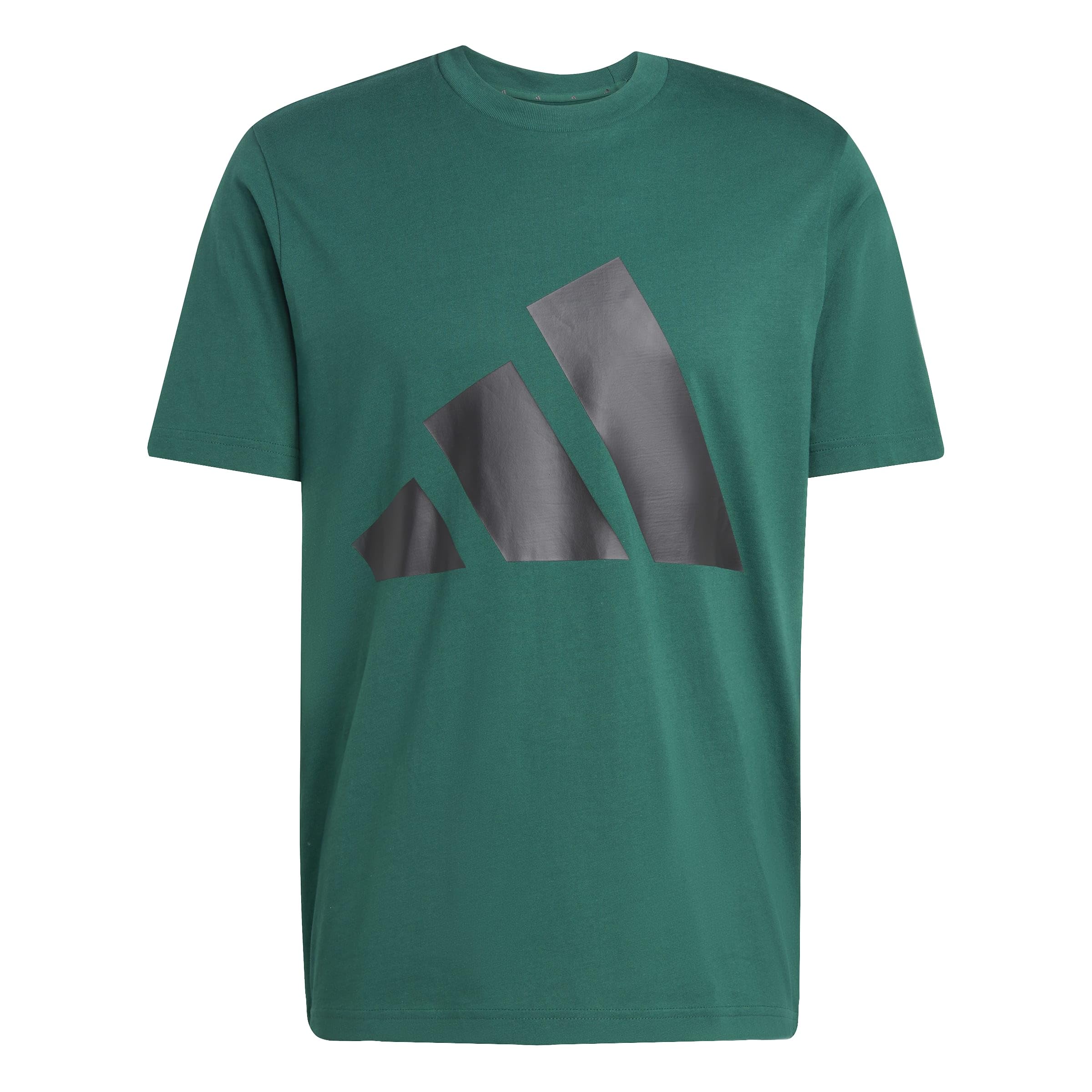 adidas Men's Essentials Big Logo Single Jersey Shirt, Collegiate Green/Black, M