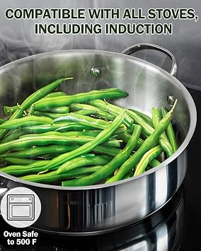 Cooks Standard 4-Quart Multi-Ply Clad Stainless Steel Saute Pan with Lid