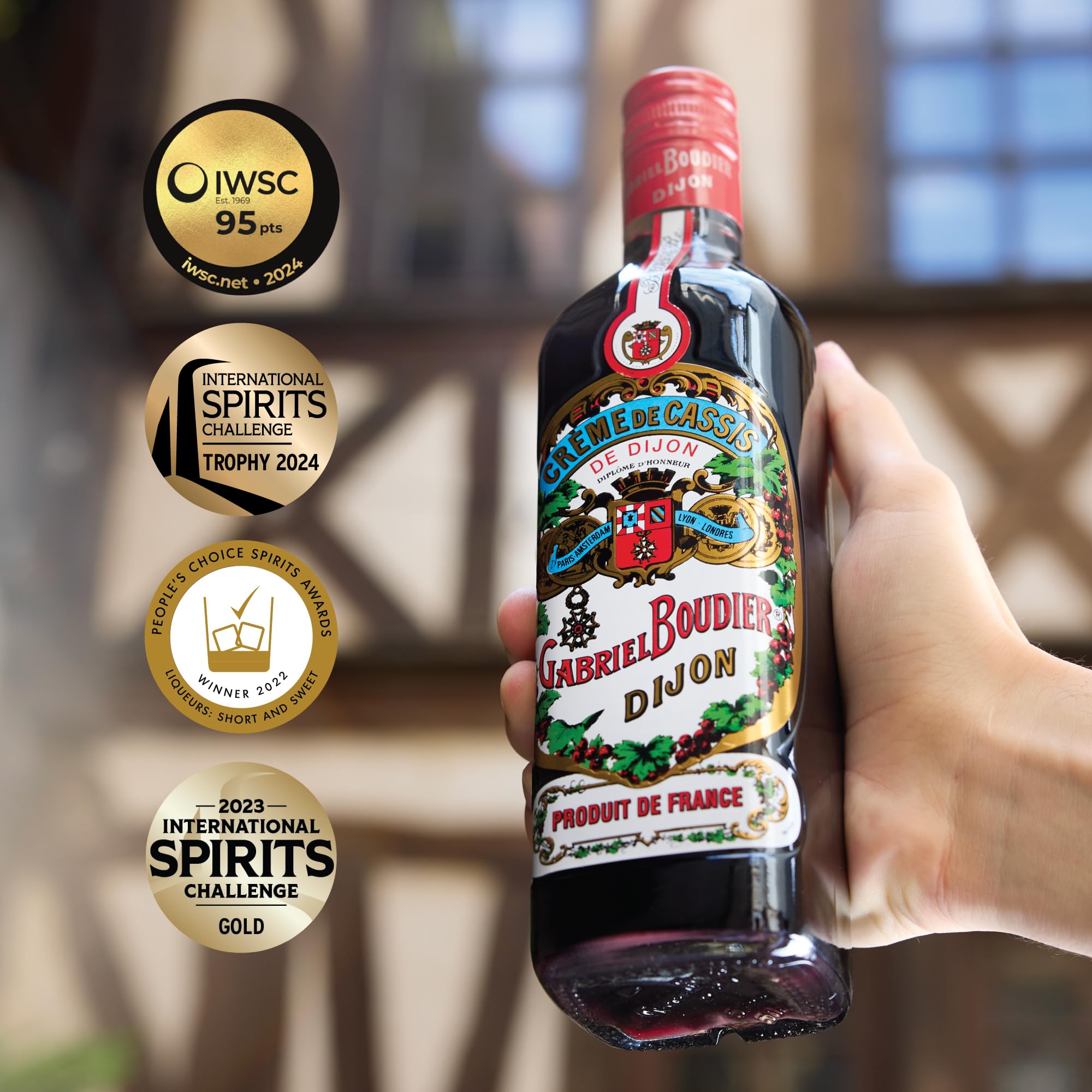 Gabriel Boudier Creme de Cassis Blackcurrant Liqueur - 50cl, 20% ABV - Crème de Cassis Dijon - Premium French Fruit Liqueur for Cocktails and Mixing — view 2