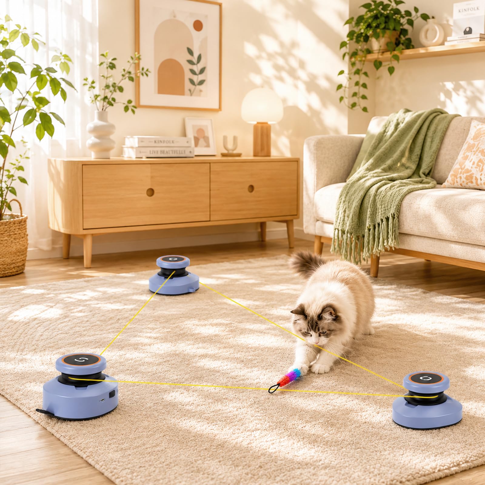Katzenspielzeug, Selbstbeschäftigung Aufladbare Elektrisch Cat Toys Interaktives Intelligenzspielzeug Katzenspielzeug Satz Katzen Geschwindigkeit Einstellbar Katzenlaufband (A)
