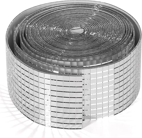 PP OPOUNT 10000 piezas de mini azulejos de discoteca, 1 rollo de azulejos autoadhesivos de bola de disco de 0.197 x 0.197 in, azulejos de espejo de