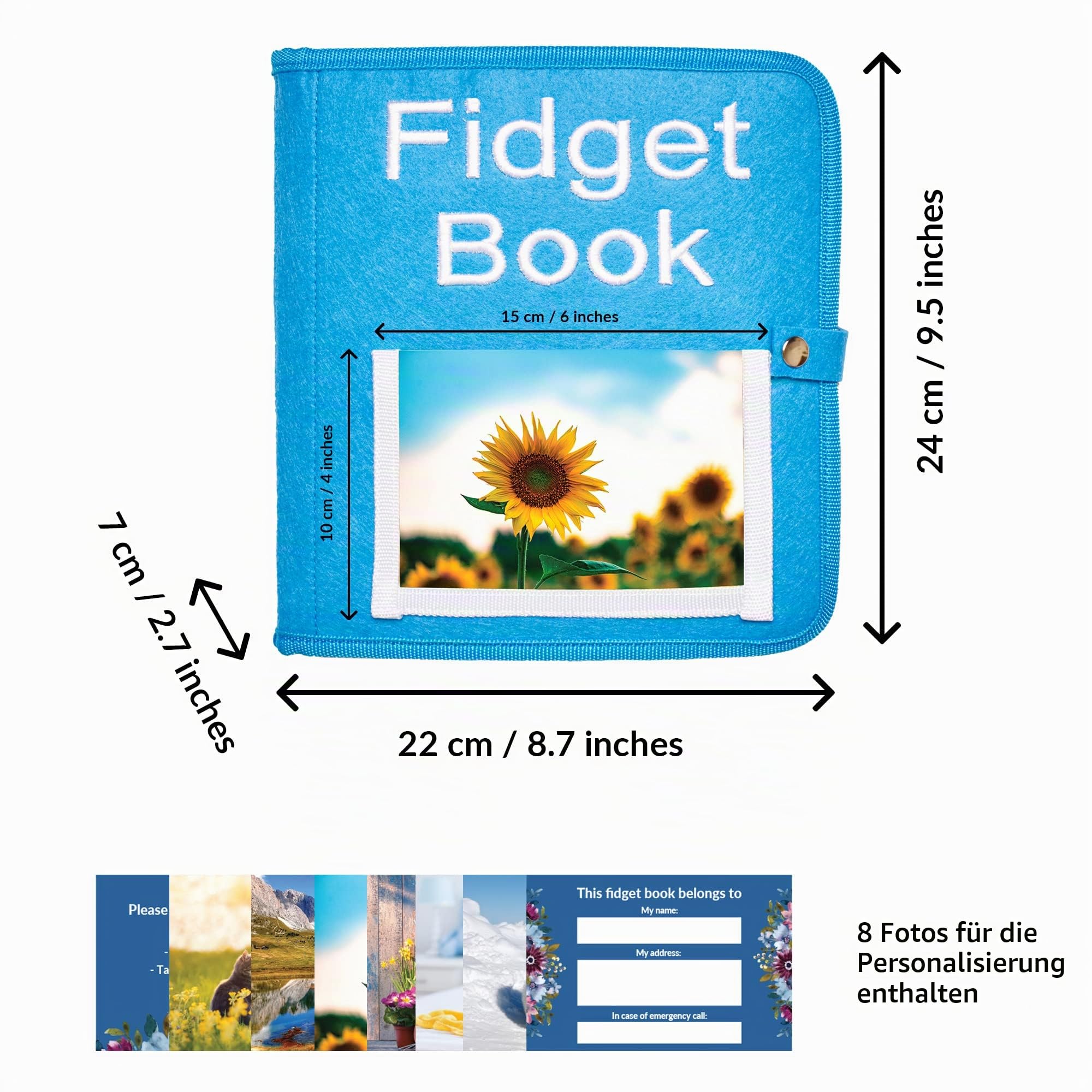 Nestelbuch | Nesteldecke für Demenzkranke | Senioren & Demenz Beschäftigung Hände | Demenzdecke | Spielzeug für Demenzkranke | Sensorische Decke | Fidget Book (Blue)