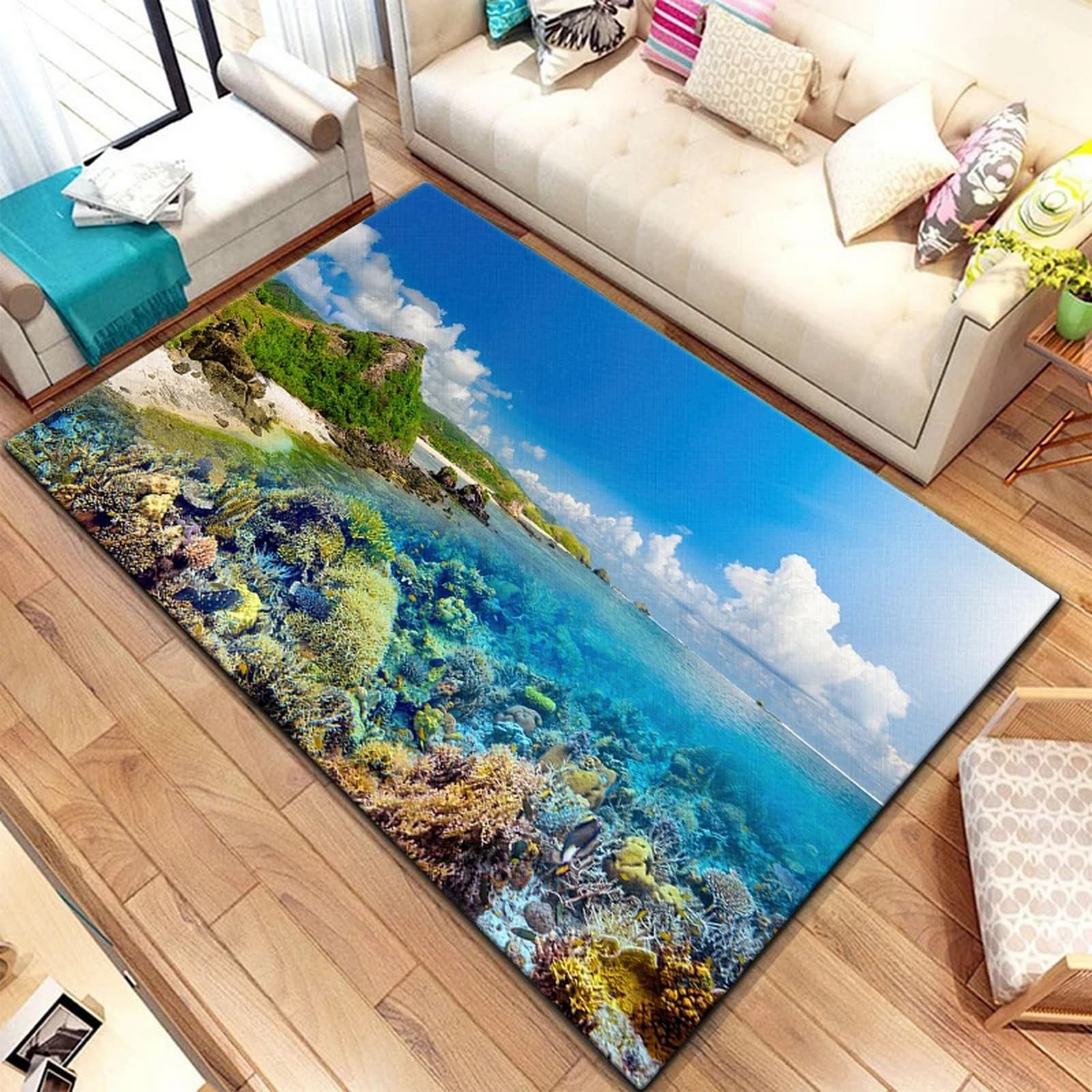 Tapis de couloir antidérapant à poils ras grand format 160x230