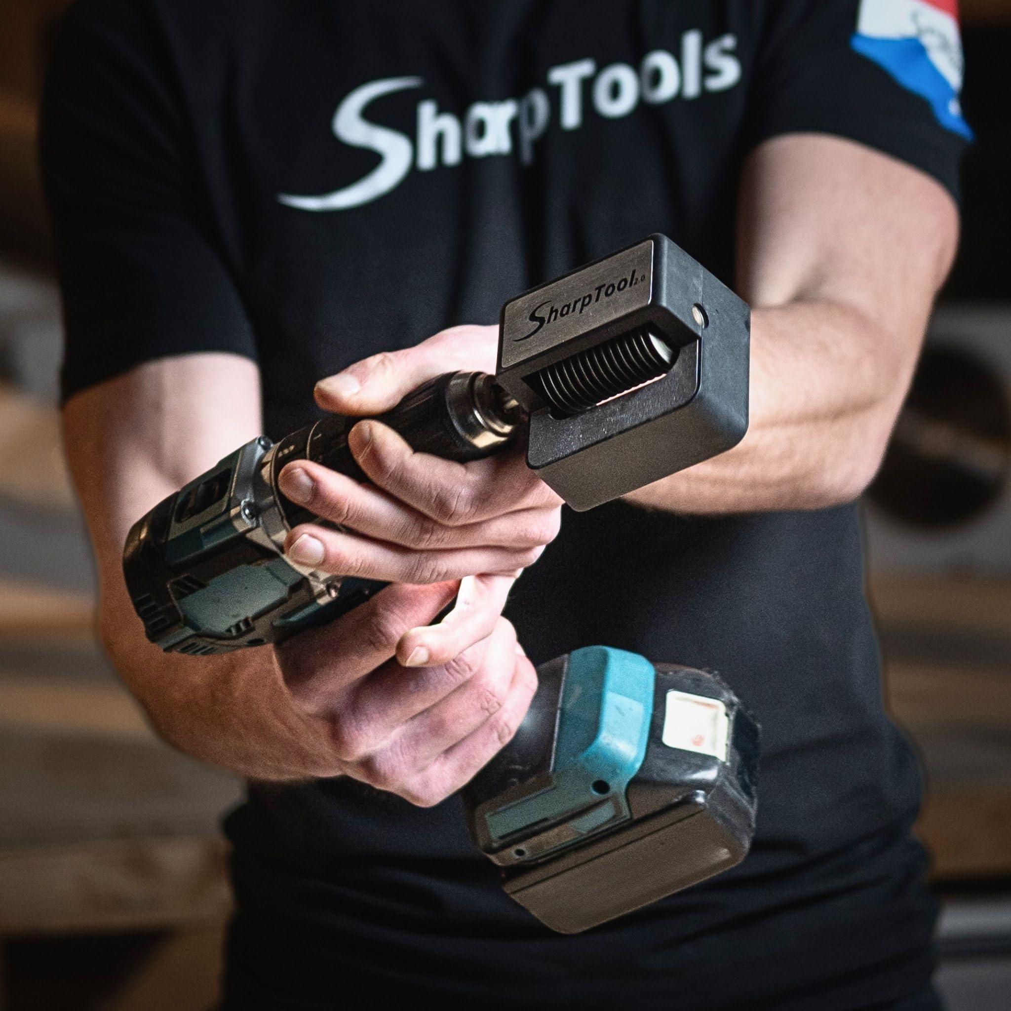 SharpTool 2.0 Afilador para Hojas de Sierra Multitool – Afilador de Precisión para Taladro para Afilar Hojas de Inmersión BIM, HCS y HSS, Accesorio para Herramienta Multifunción