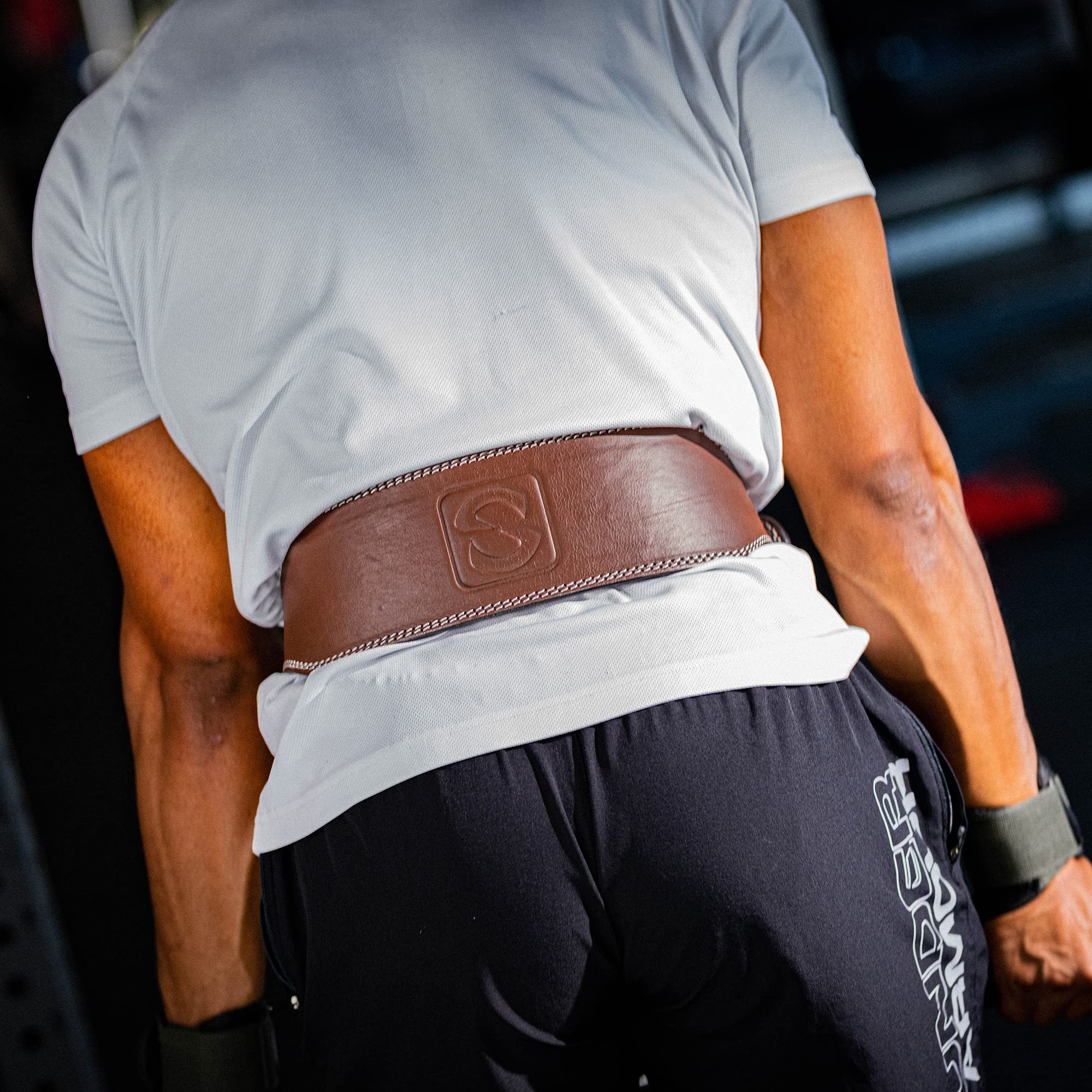 Ceinture d'Haltérophilie Pour Sports de Force - Deadlift, Squats et Bodybuilding - Ceinture de Fitness Avec Rembourrage, Marron