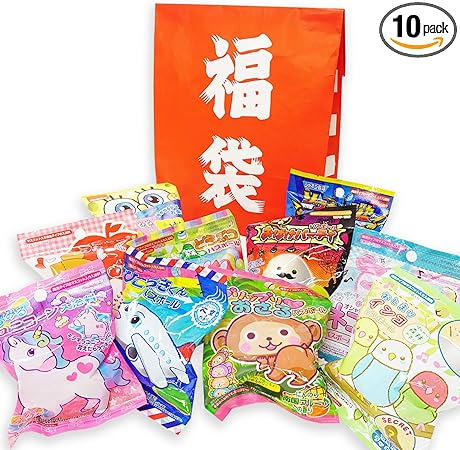 Amazon Co Jp バスボール プレゼント 子供 男の子 女の子 楽しく遊べる おもちゃ入り バスボム 入浴剤 詰め合わせ 10個 ギフト包装済 福袋 おもちゃ