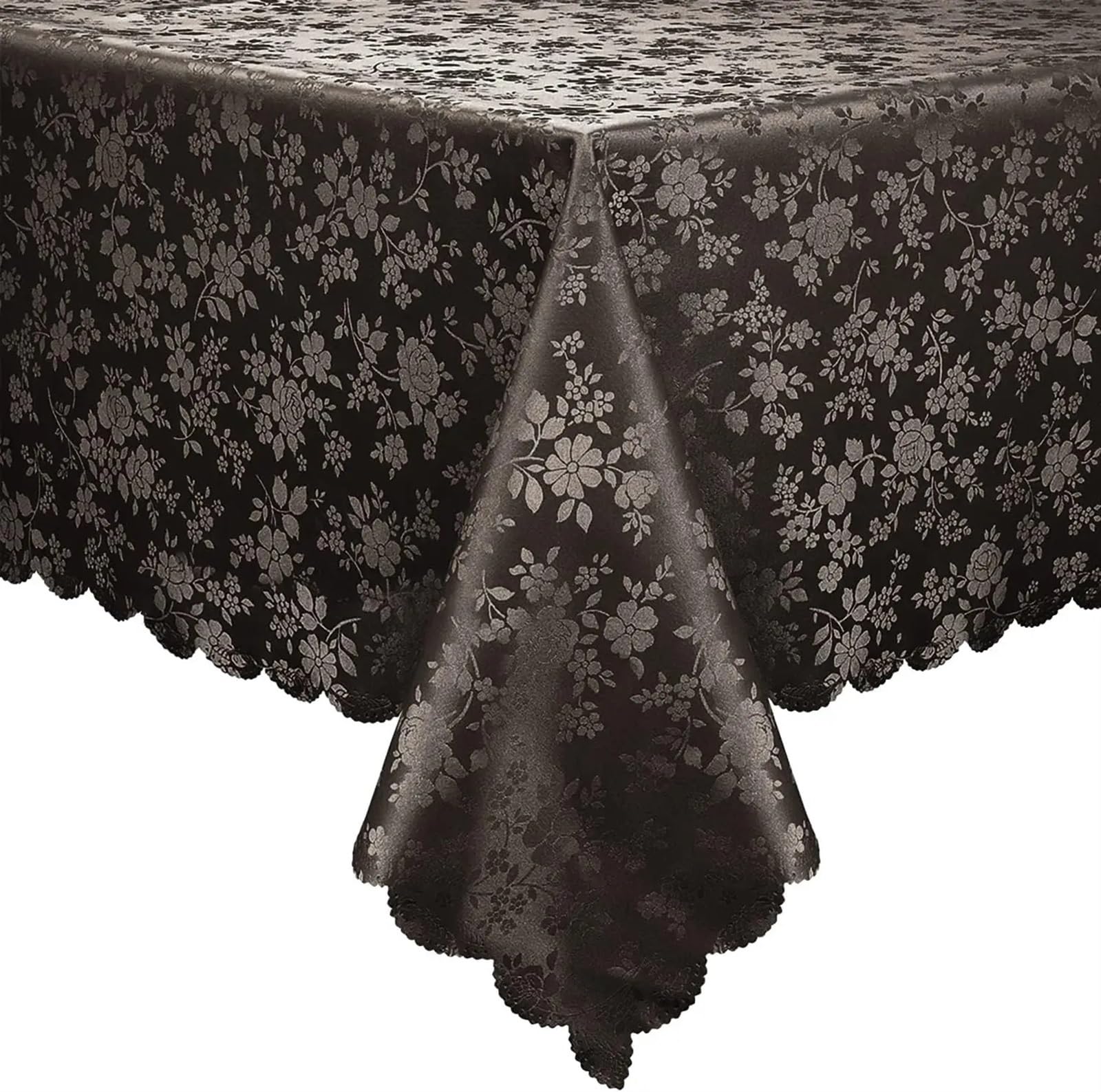 XIUsheUA tablecloth Rectangle Waterproof Oil-Proof Vinyl Tablecloth Wipeable Table Cover for Kitchen and Dining Room(COFFEE,153X355CM)
