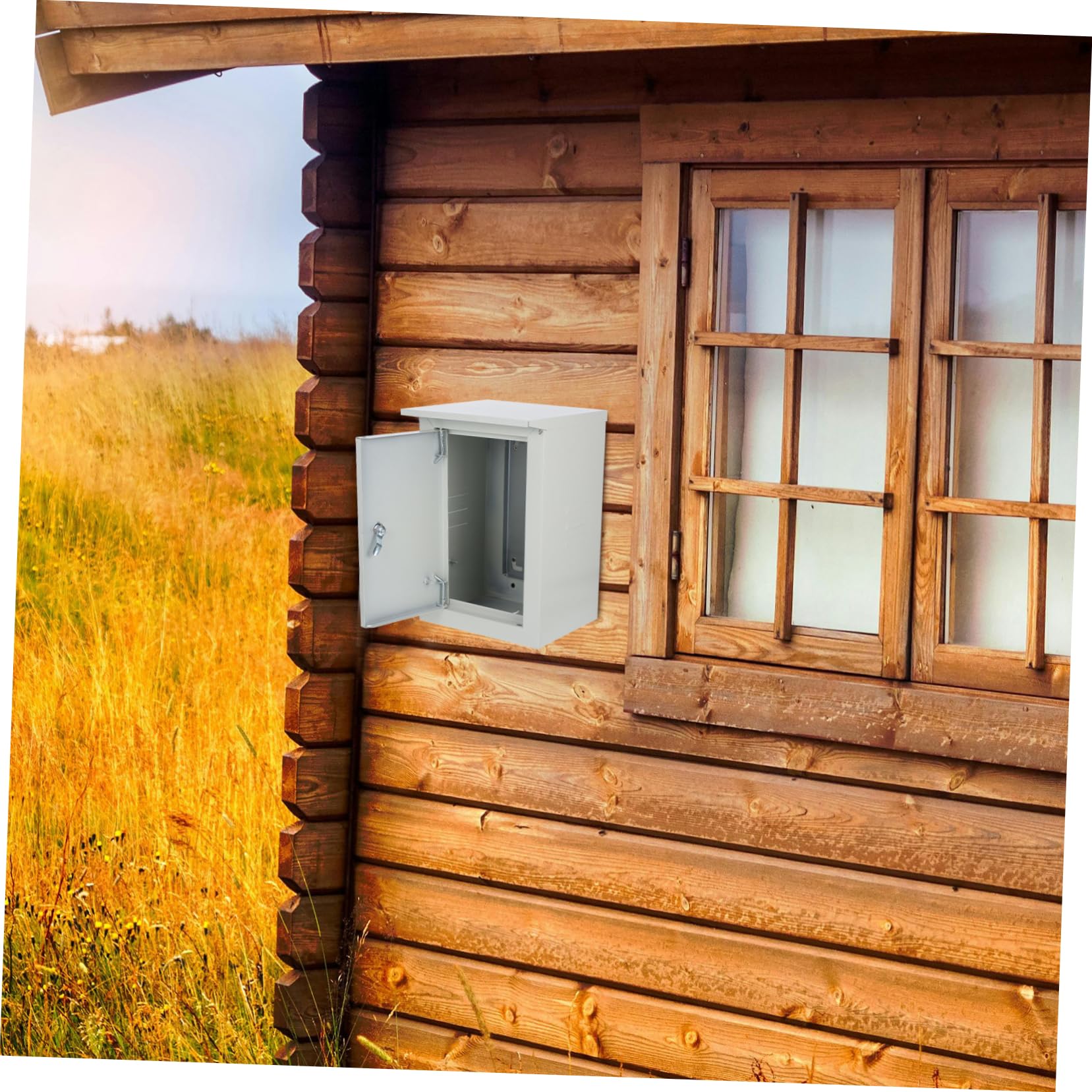 OSALADI Caja Eléctrica Exterior de Metal para Conexiones Caja de Interruptores Montada en Pared Resistente para Uso al Aire Libre 160x300x200 Mm Segura para Distribución Eléctrica