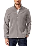 Men's Polar Fleece Jacket Lightweight Full Zip Jackets Outdoor Hiking Casual Soft Warm Coat With Pockets