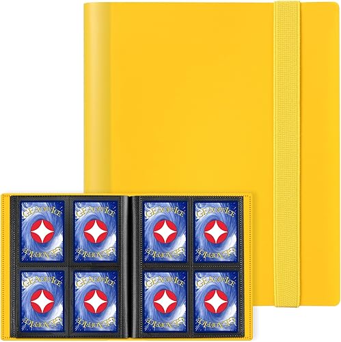 GEAoffice Carpeta de tarjetas  Carpeta de álbum de colección de tarjetas coleccionables de 4 bolsillos  Carpeta de bolsillo de carga lateral 160