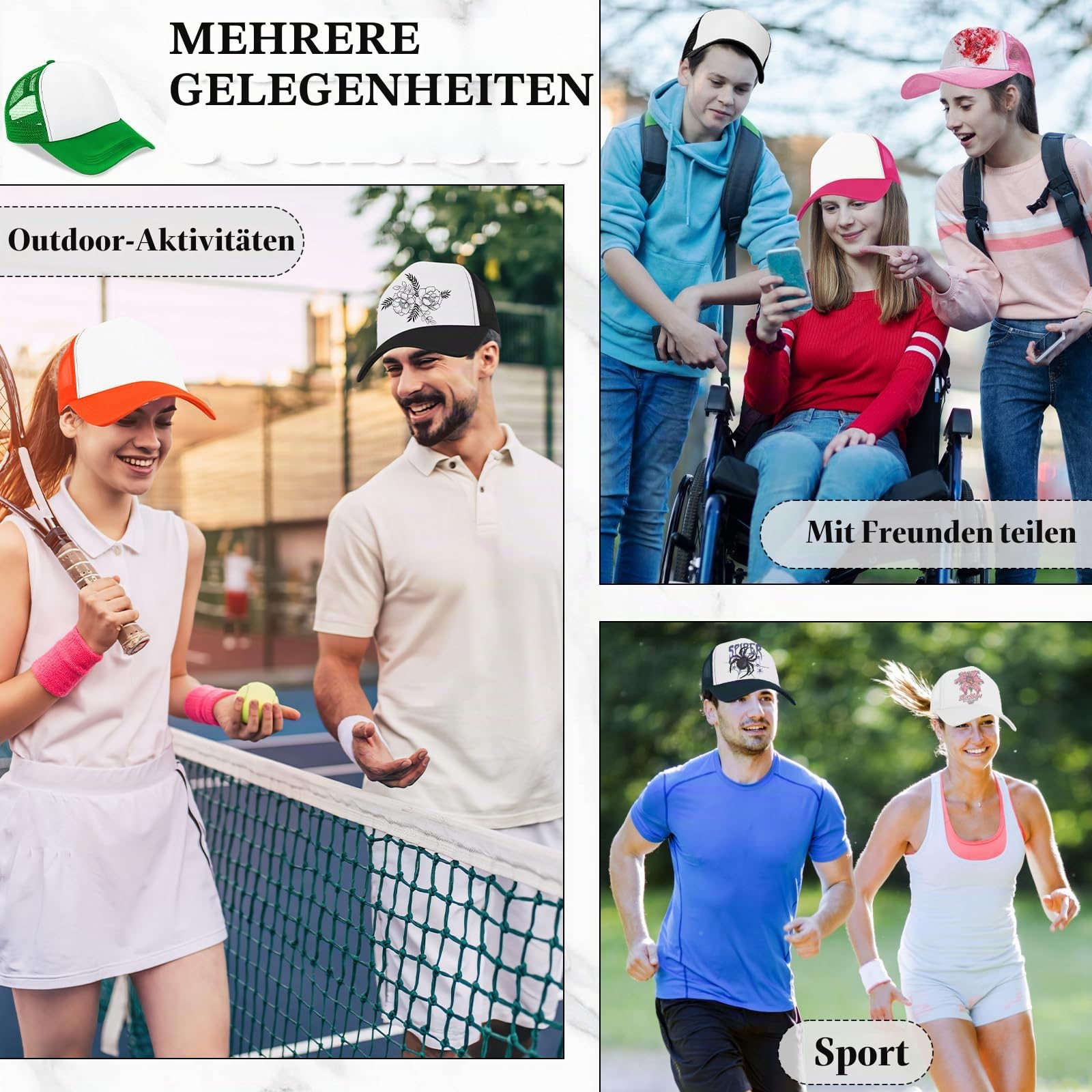 30 Stück Kinder Sublimations Caps, DIY Mesh Baseball Caps zum Bedrucken, Leichte Sommer Hüte für Outdoor Sport und kreative Bastelprojekte (15 Farben)