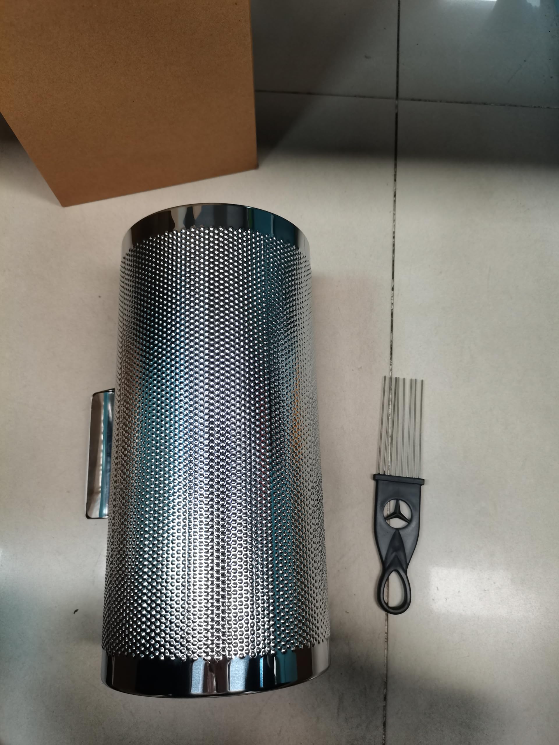 12 -Zoll -Edelstahl Guiro Shaker, professioneller Metall -Percussion -Shaker mit Schaber, Bandbegleiter Sand Hammer Guiro Musical Instruments Tool für Live -Performance, Silber (12 Zoll)