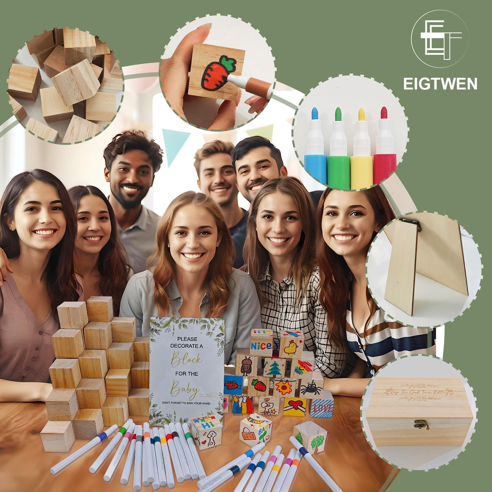 EIGTWEN 78 Stück babyparty Spiele Bausatz, Das lustigste Baby Party Spiele Aller Zeiten, babyshowerparty Spiele Aktivitäten für Gäste, geeignet für babyparty Junge und Mädchen
