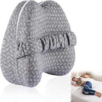 Revoget Knee Pillow for Sleeping on Side   Memory Foam Alignment Pillow for Side Sleepers, Leg Pillow for Hip & Spine Support, Pain Relief for Sciatica, Pregnancy & Back Discomfort