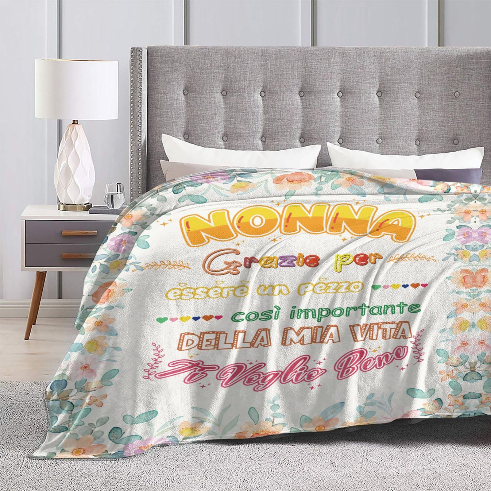Niyewsor Coperta In Flanella Per Nonna – Regalo Afettuoso Per Compleanno O Natale – 127x152 Cm, Grigia, Morbida E Calda