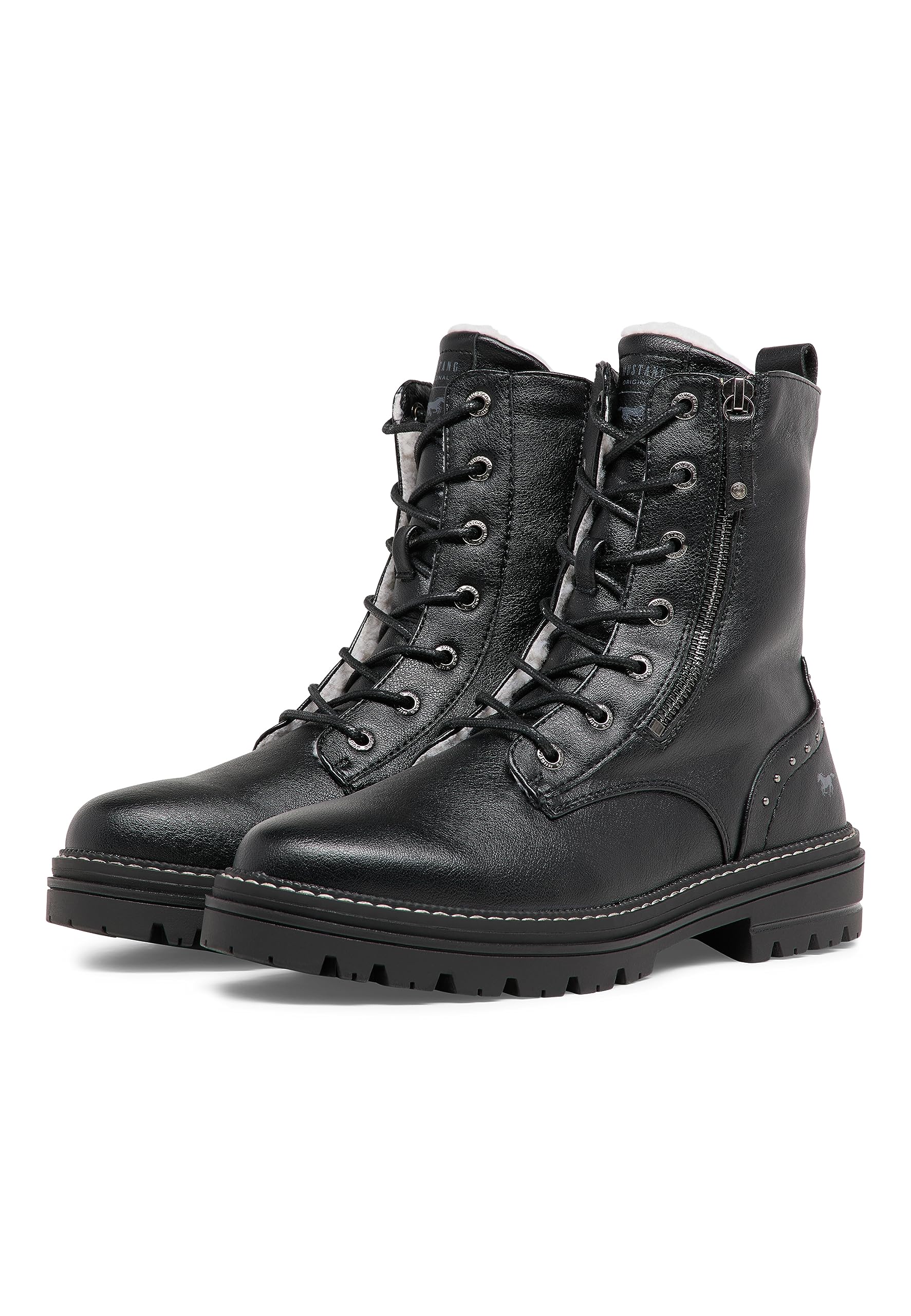 MUSTANG Stiefelette Stiefeletten aus Kunstleder mit Warmfutter, innenliegender Reißverschluss