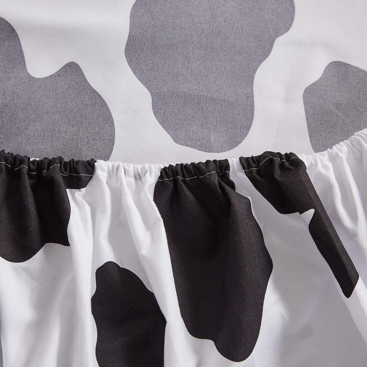 Mengersi Cow Sheet Set Full Size- Bed Sheets - Black White Cow Sheets- Deep Pockets - 1 Fitted Sheet, 1 Flat, 2 Pillow Cases - 4 Piece