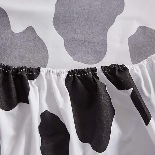 Miniatura 5 de Mengersi Juego de sábanas de vaca  Sábanas  Sábanas de vaca negra y blanca  Bolsillos profundos  1 sábana bajera, 1 plana, 2 fundas de almohada  4