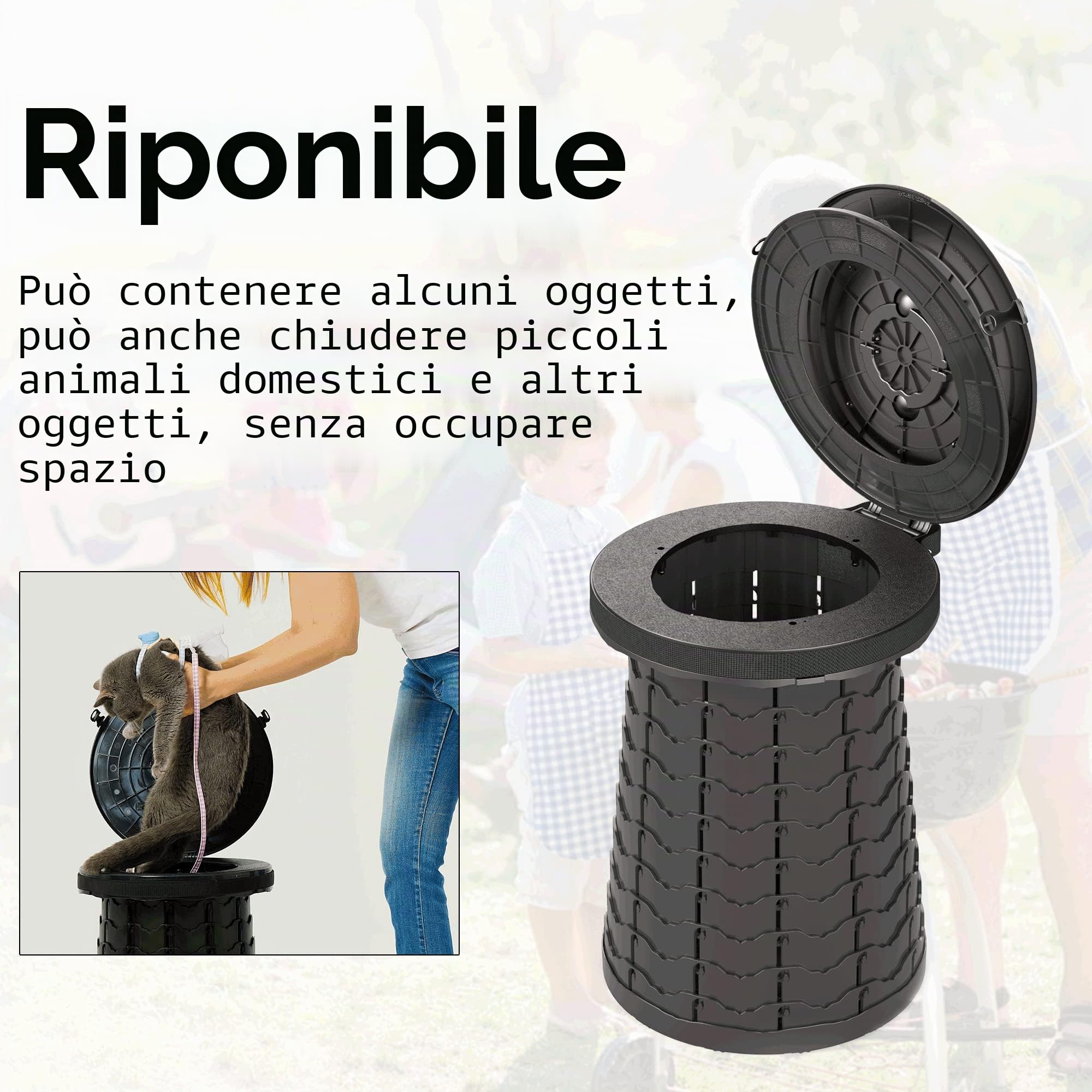 2025 Wc Portatile Campeggio Toilette, Pieghevole Wc Campeggio Altezza Regolabile WC Auto Pieghevole per Adulti Viaggio, Spiaggia, Igiene, Escursioni