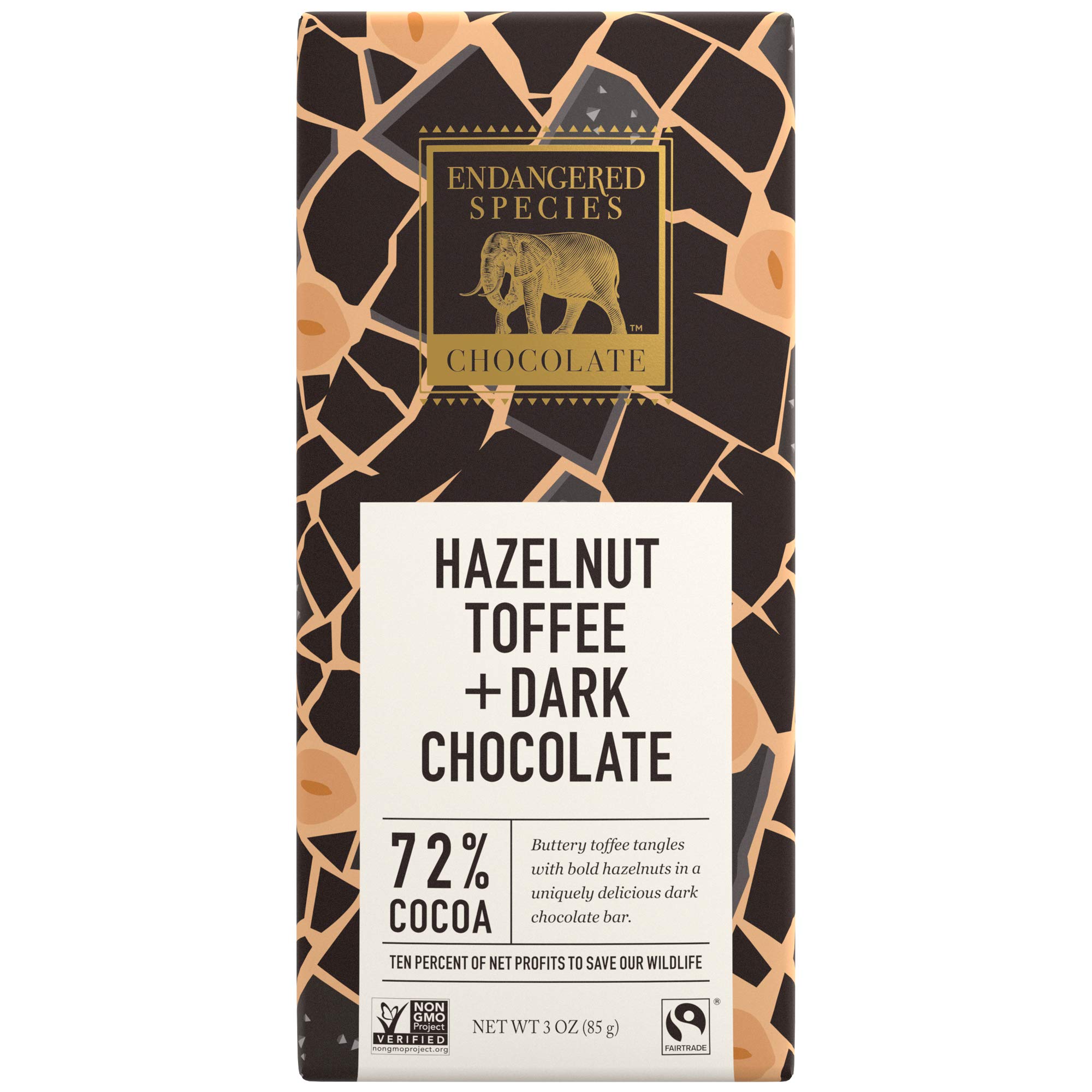 Endangered Species Dark Chocolate Bar with Hazelnut Toffee (72% cocoa)Fairtrade InternationalFairtrade InternationalFairtrade InternationalFairtrade International