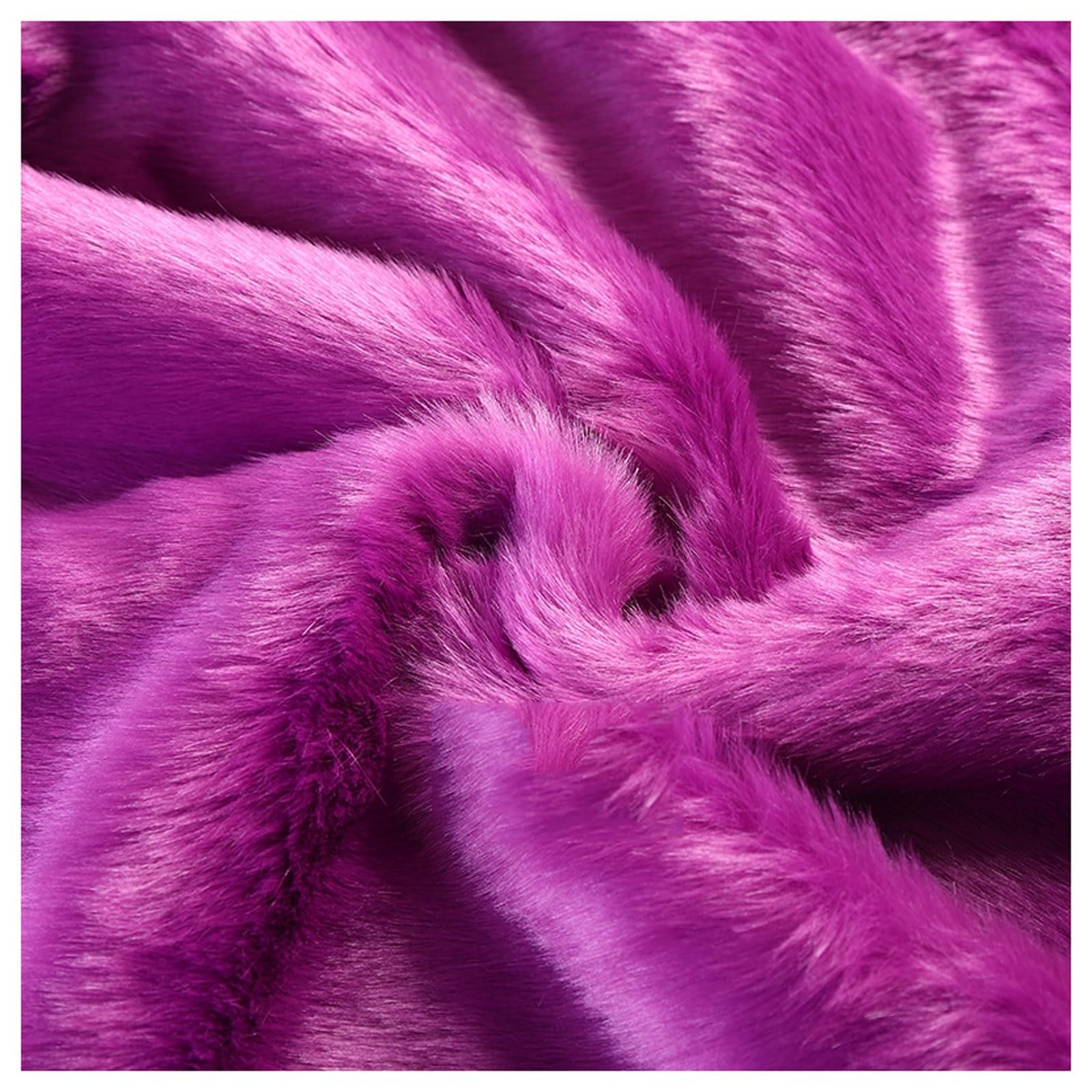 Faux Fur Plush Shaggy Faux Fur Fabric 2.8cm Long Pile Fur Fake Fur Materials, Soft and Fluffy Craft Fabric, for DIY Arts, Crafts, Apparel, Costume, Rug, Accessories, 50x20cm/50x180cm (Color : Purple