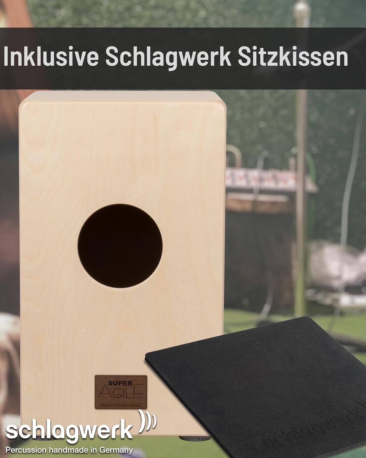 Schlagwerk CP580 Super Agile Series Snare Cajon - Silver Lining