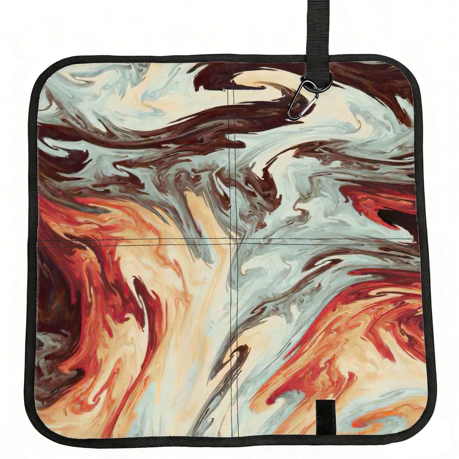 bghdfa Marble Mixed Brown Print Outdoor Sitting Mat Waterproof Oxford Cloth Seat Cushion Folding Foam Camping Seat For Picnic
