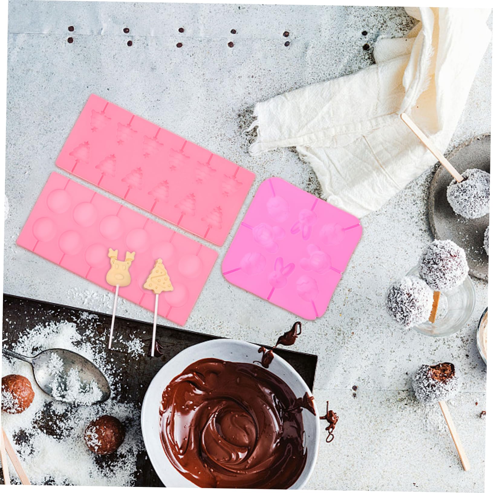 Moule à Chocolat en Silicone pour Arbre, 1 Set, Motifs Variés