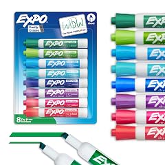 EXPO Dry Erase Markers Low Odor Ink Assorted Colors Chisel Tip 8 Count - Whiteboard Calendar Organization Essential